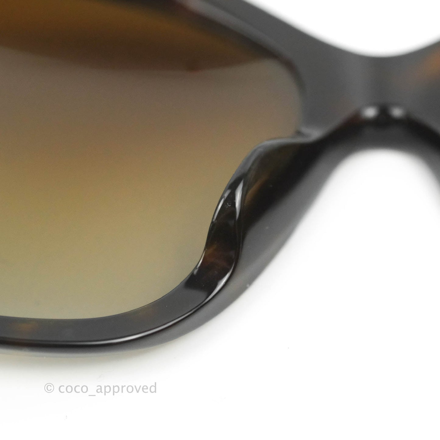 Chanel Tortoise Shell Oversized Frame Pearl CC Sunglasses