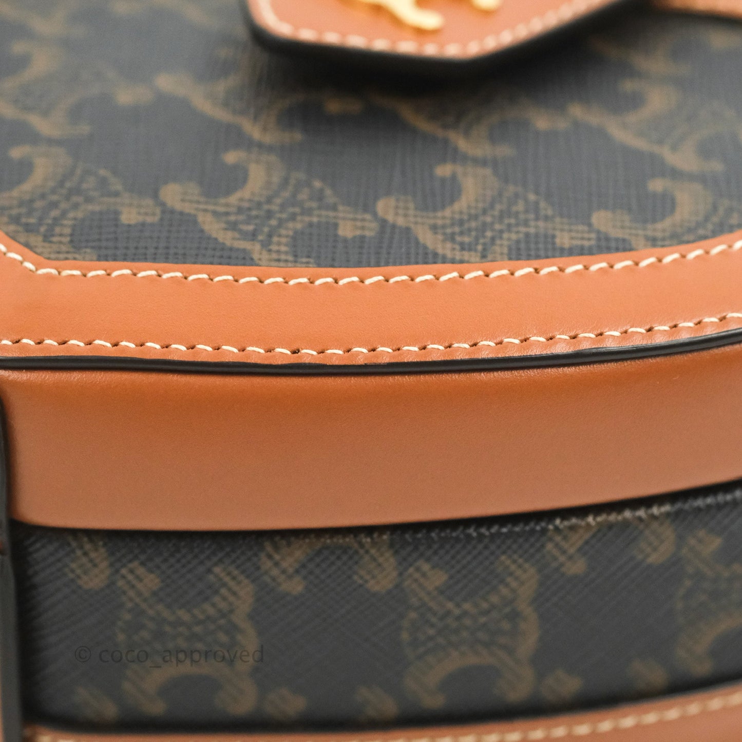 Celine Heart Tambour Bag Triomphe Canvas Tan