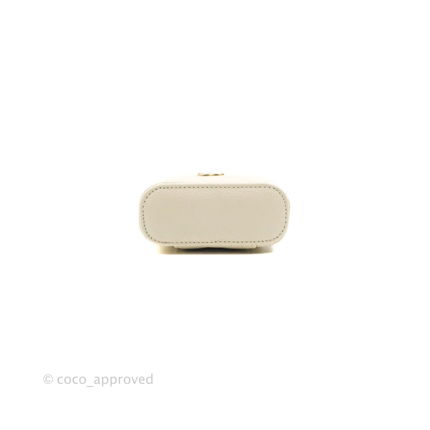 Chanel Quilted Small Handle With Care Vanity Case With Chain Ivory Caviar Gold Hardware