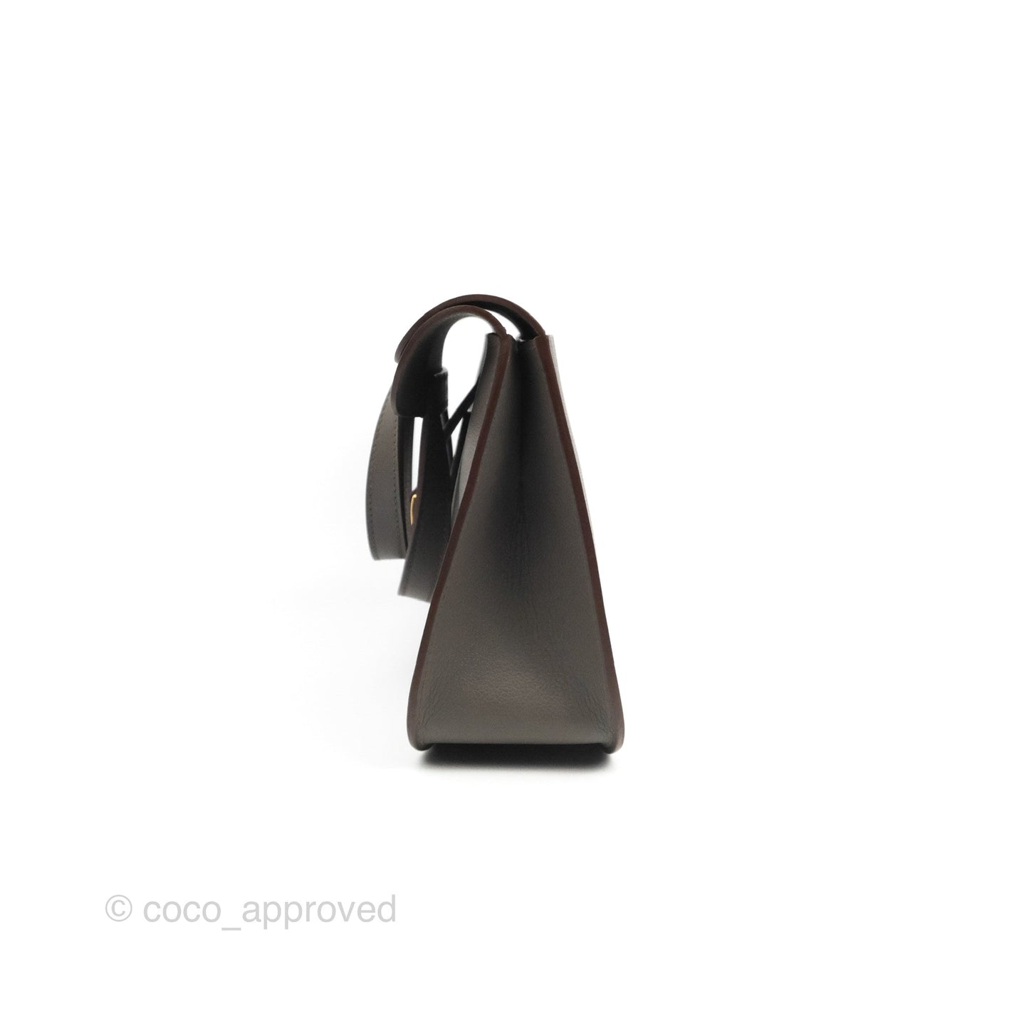 Hermès Halzan 25 Gris Etain 8F Evercolor Gold Hardware
