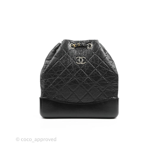 Chanel Small Gabrielle Backpack Black Aged Calfskin