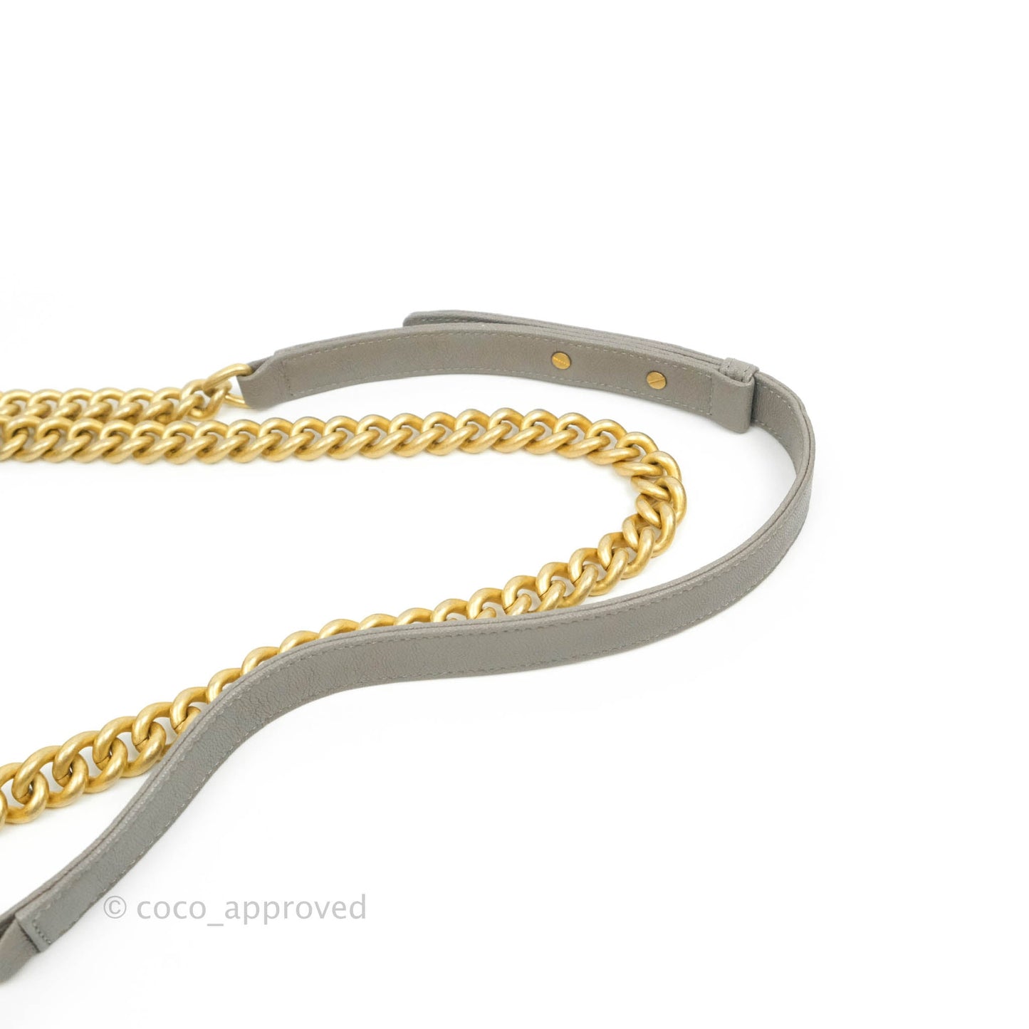 Chanel Small Quilted Boy Dark Grey Caviar Gold Hardware