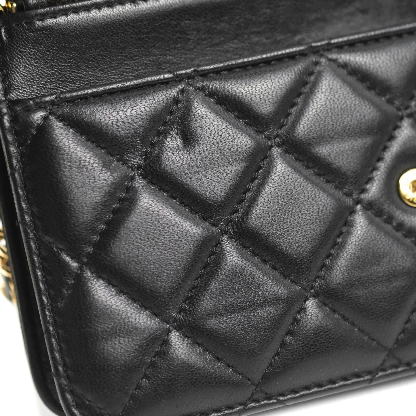 Chanel Quilted Classic WOC Black Lambskin Gold Hardware