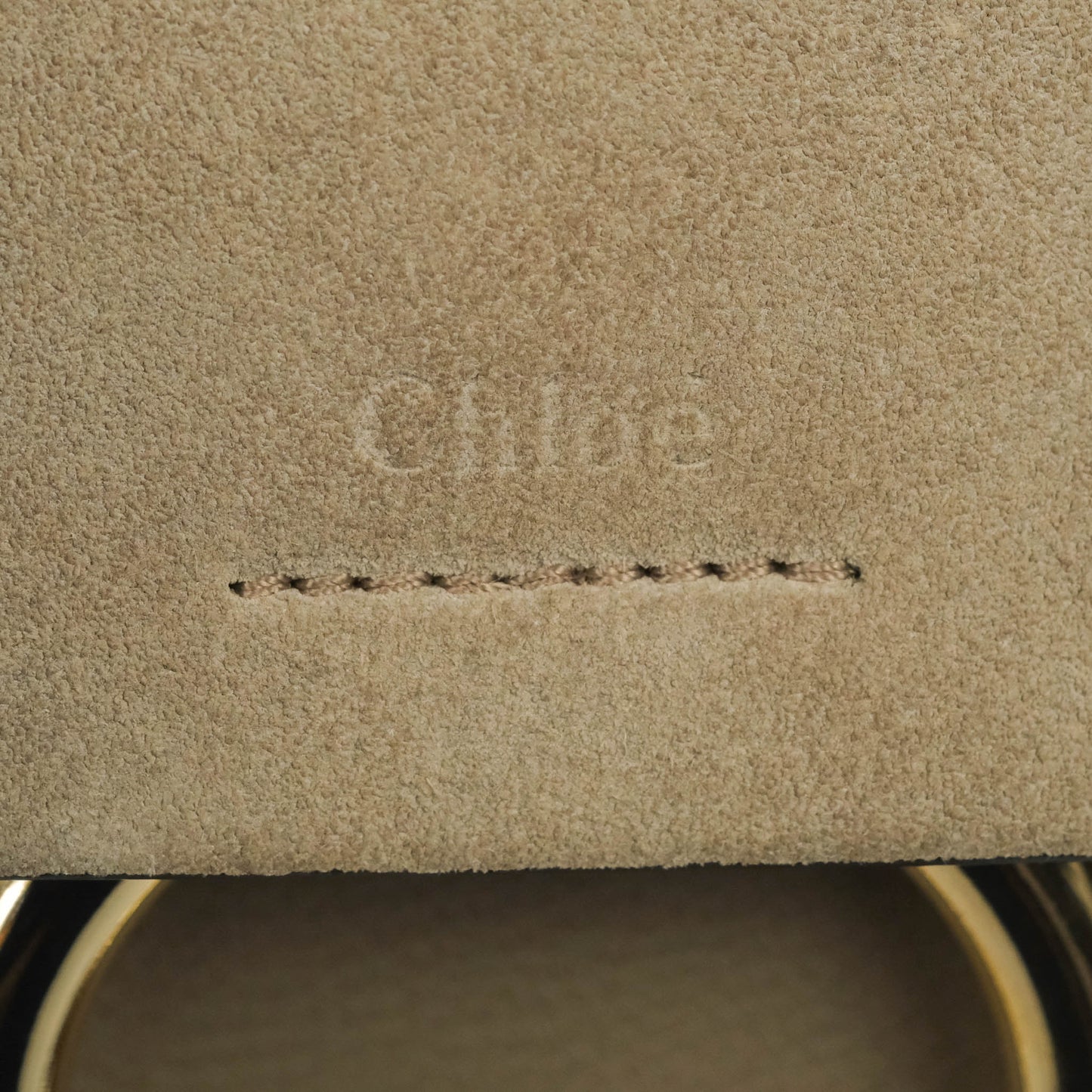 Chloe Small Faye Backpack Suede Calfskin Motty Grey Gold Hardware