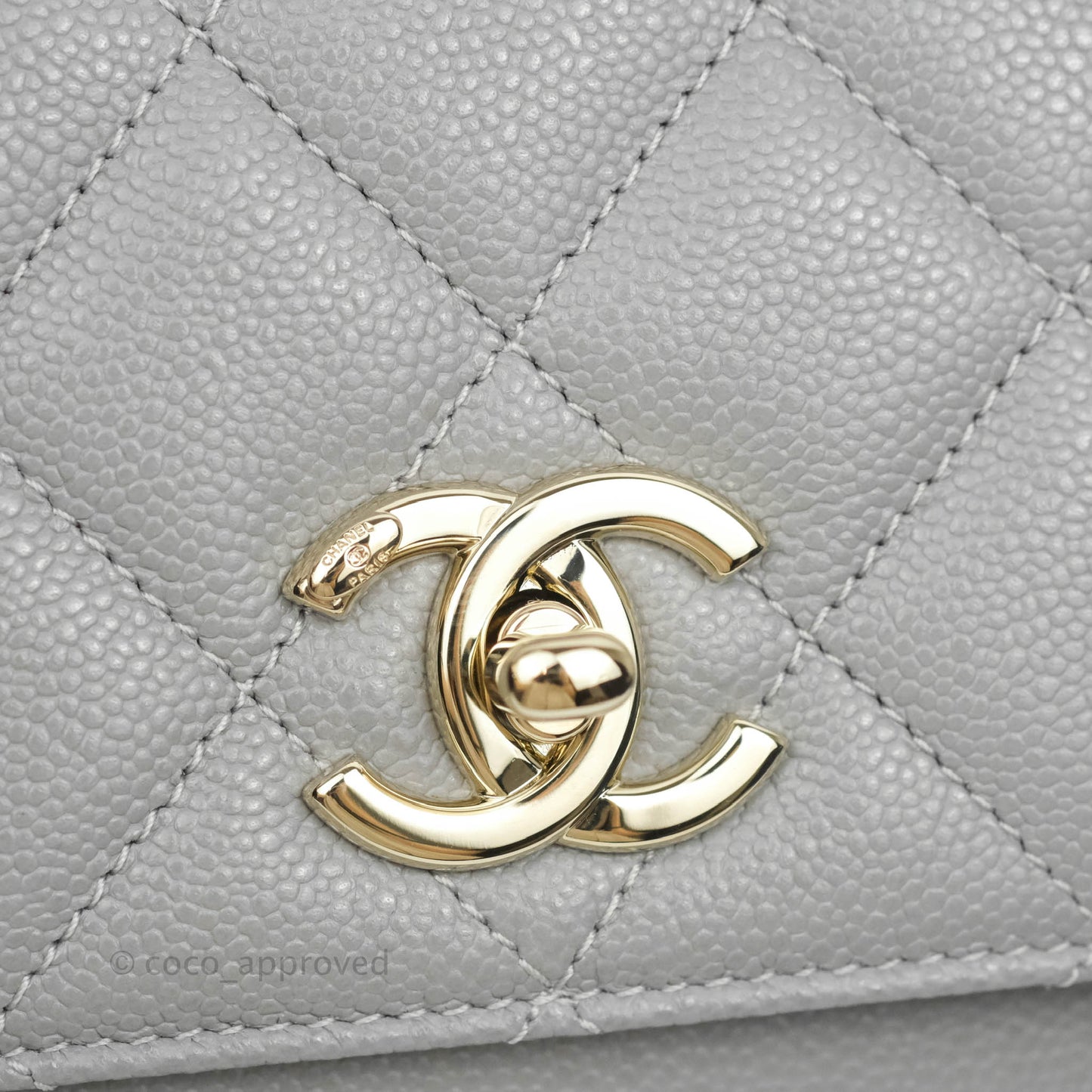 Chanel Quilted Small Business Affinity Flap Grey Caviar Gold Hardware