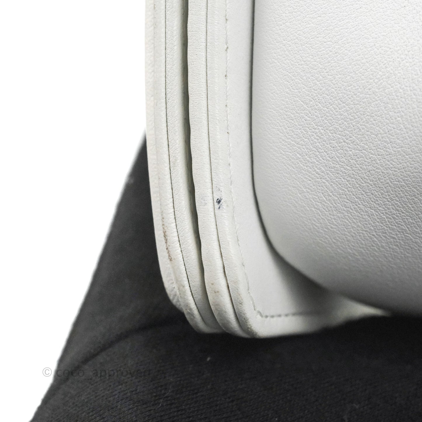 Chanel Quilted Medium Boy White Calfskin Gold Hardware