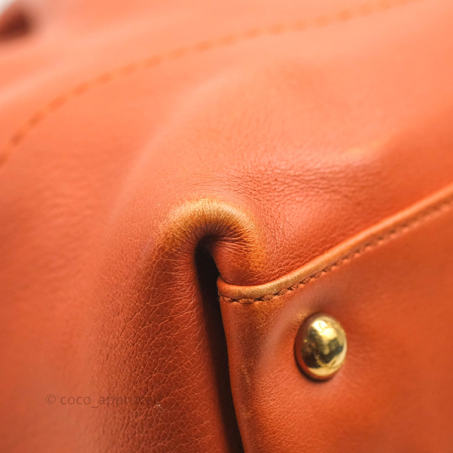 Salvatore Ferragamo Orange Top Handle Bag With Strap