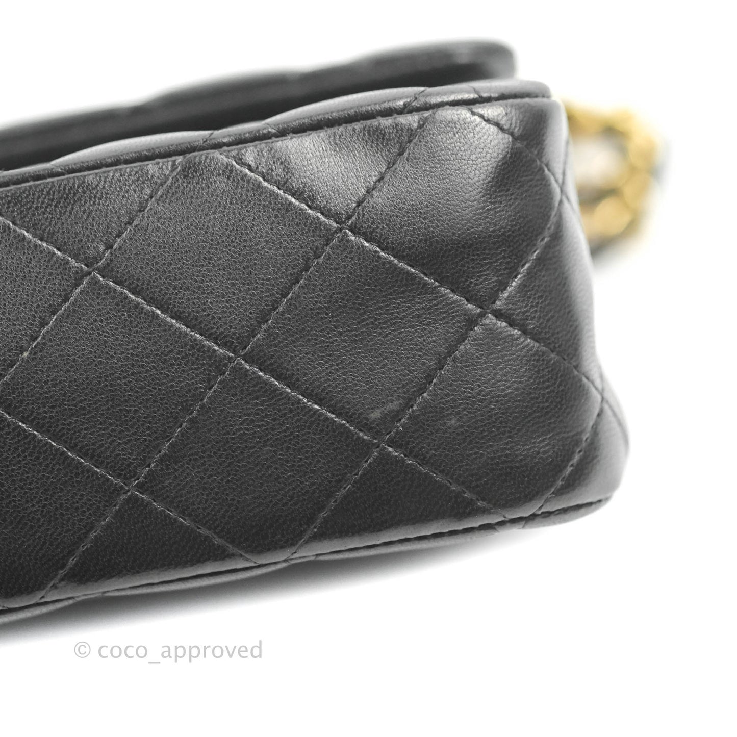 Chanel Classic M/L Medium Flap Quilted Black Lambskin Gold Hardware