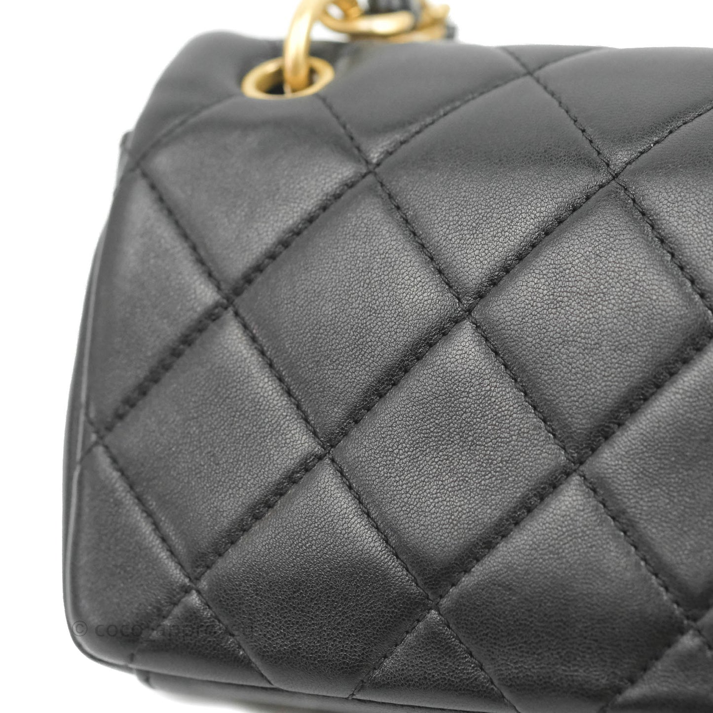 Chanel Entwined Chain Bag Black Lambskin Aged Gold Hardware