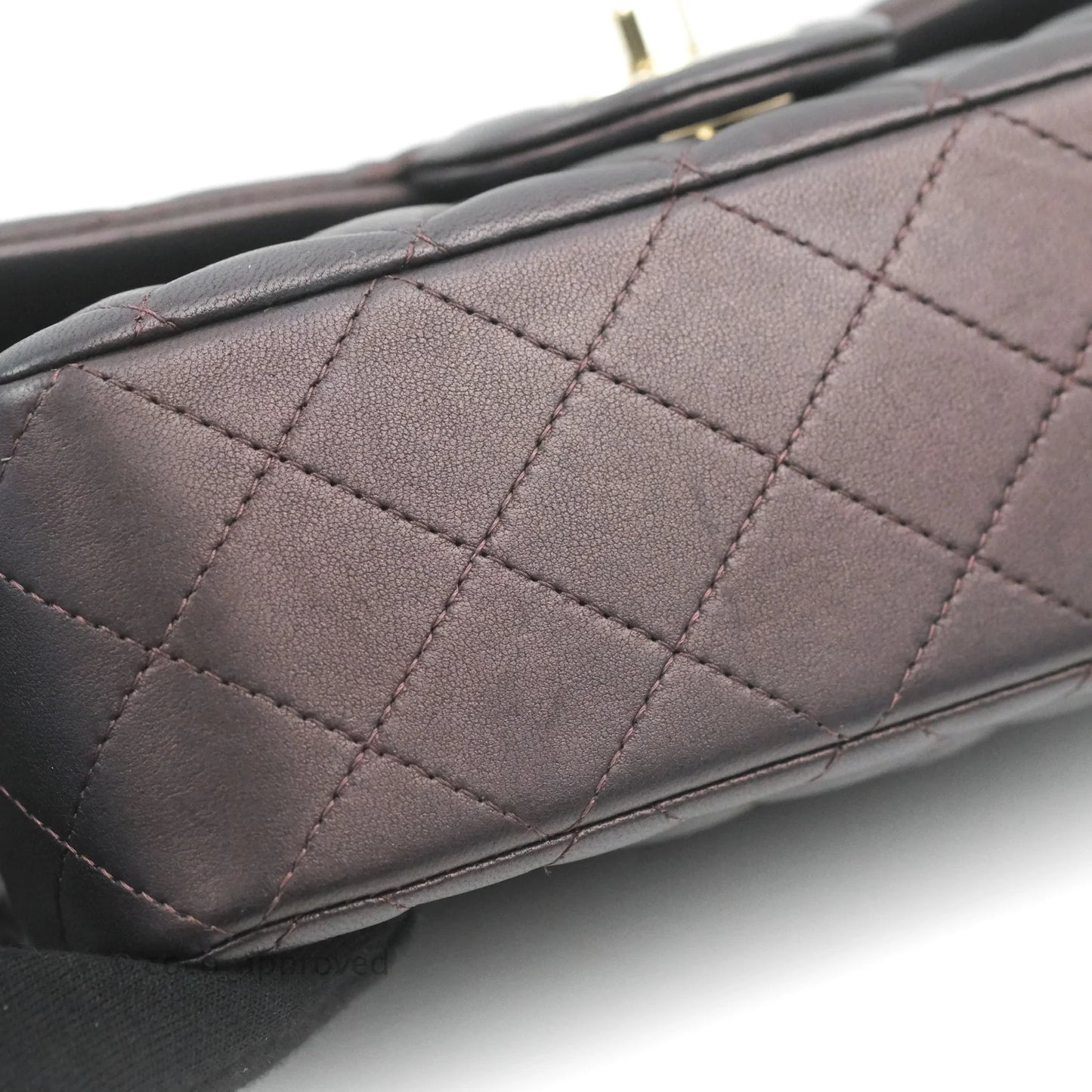 Chanel Top Handle Mini Rectangular Flap Bag Dark Purple Lambskin Gold Hardware