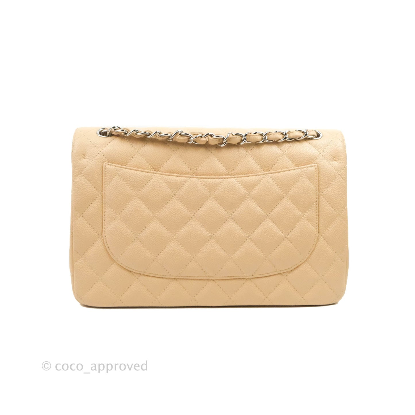 Chanel Jumbo Double Flap Beige Caviar Silver Hardware⁣⁣