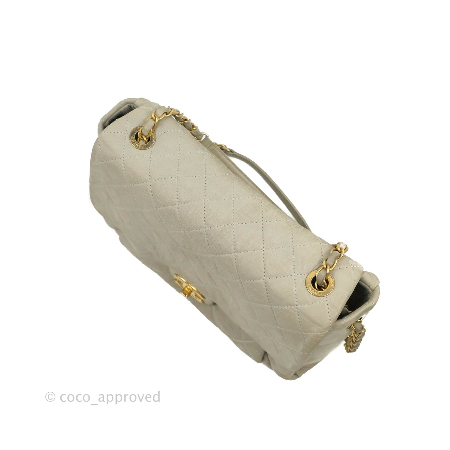 Chanel Iridescent Calfskin Quilted Chic Quilt Flap Grey Gold Hardware