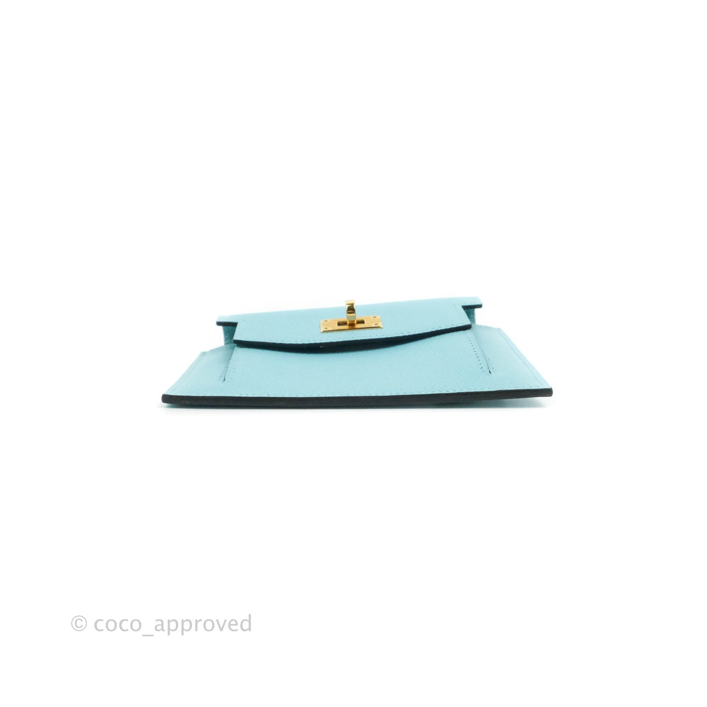 Hermès Kelly Pocket Compact Wallet Epsom Bleu De Nord Gold Hardware