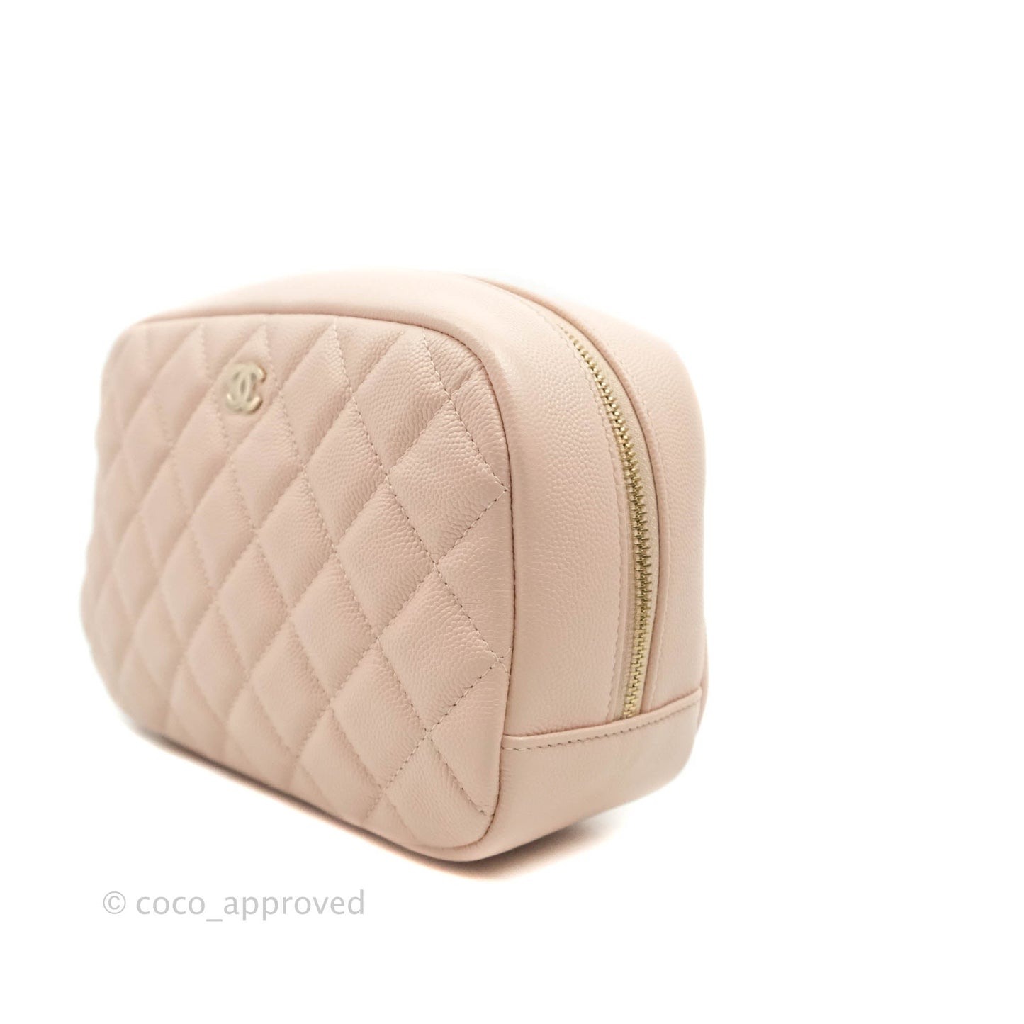 Chanel Large Classic Pouch Light Pink Caviar Gold Hardware