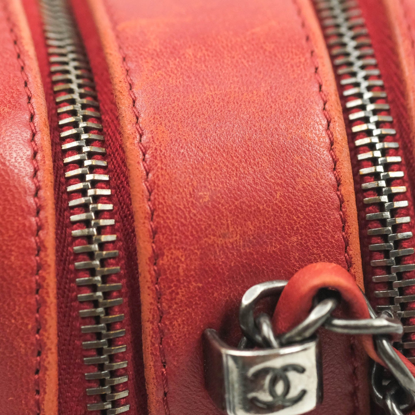 Chanel Quilted Crossbody Camera Bag Red Lambskin Ruthenium Hardware