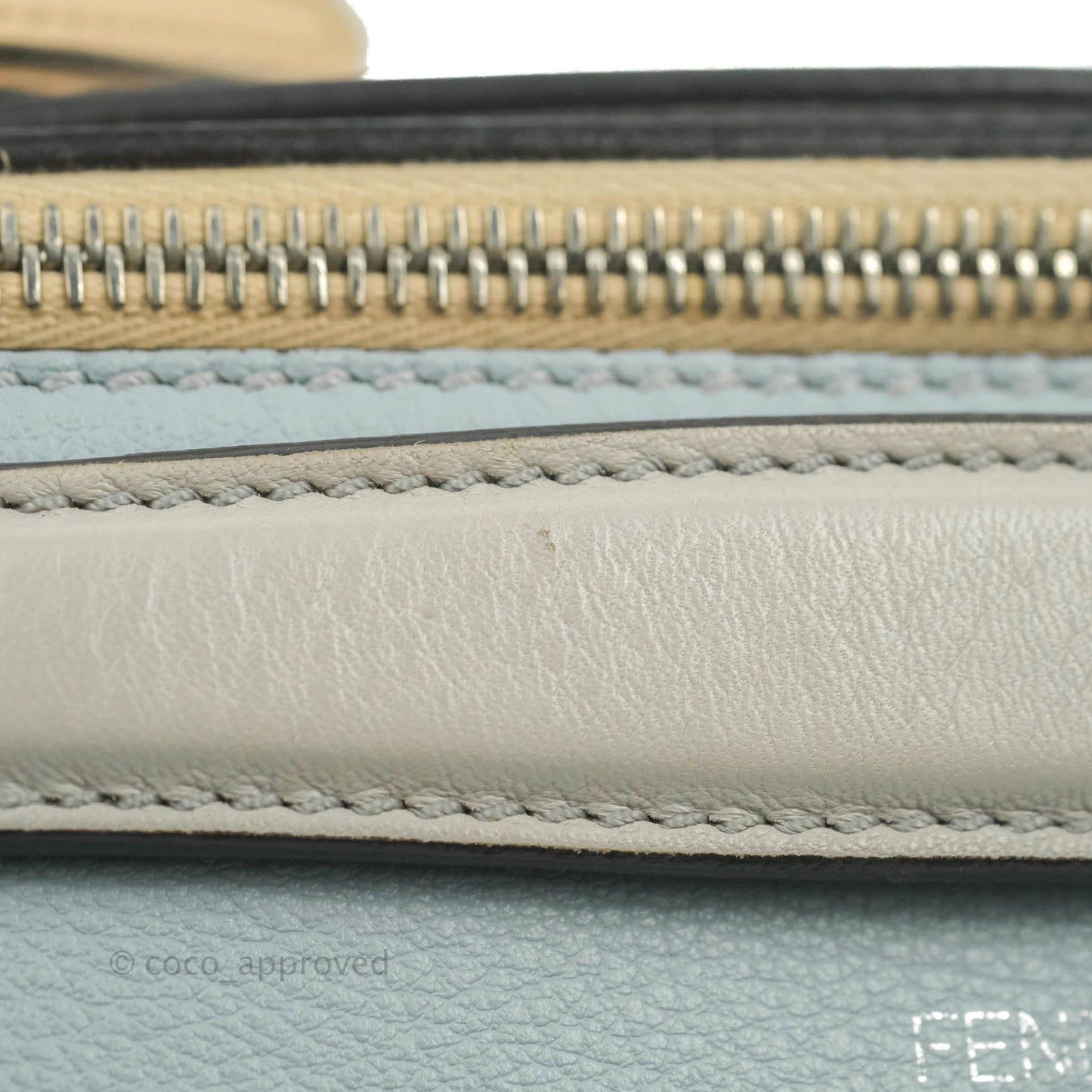 Fendi Medium By The Way Multicolour Light Blue/Light Beige Grained leather