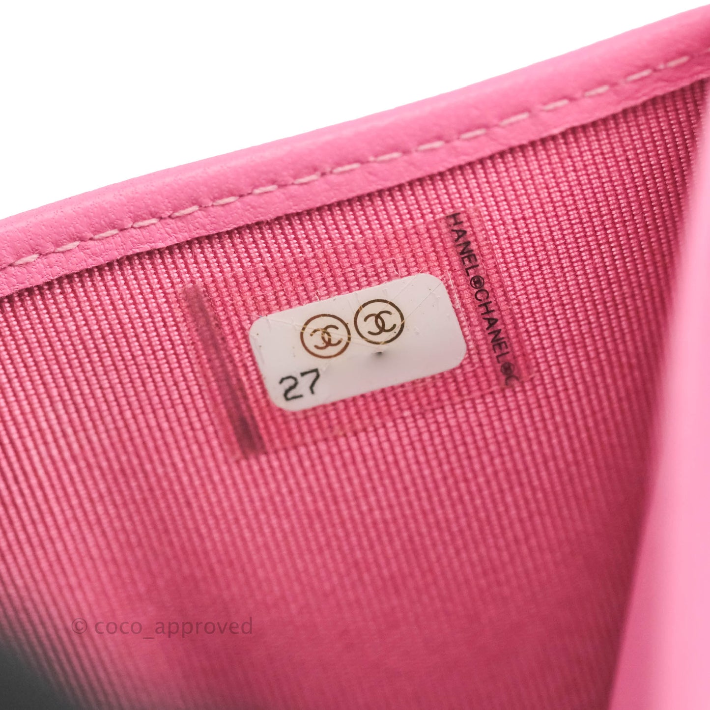 Chanel Classic Flap Wallet Pink Lambskin Silver Hardware