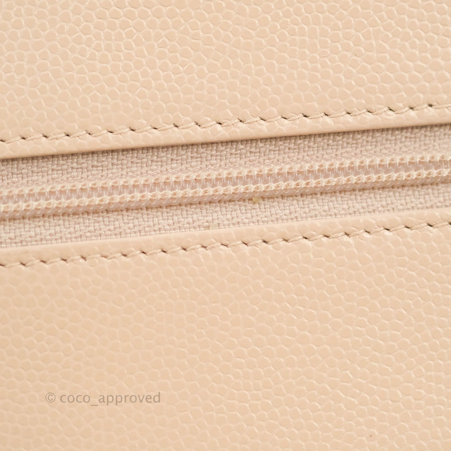 Chanel Quilted Golden Class Wallet on Chain WOC Light Beige Caviar Gold Hardware