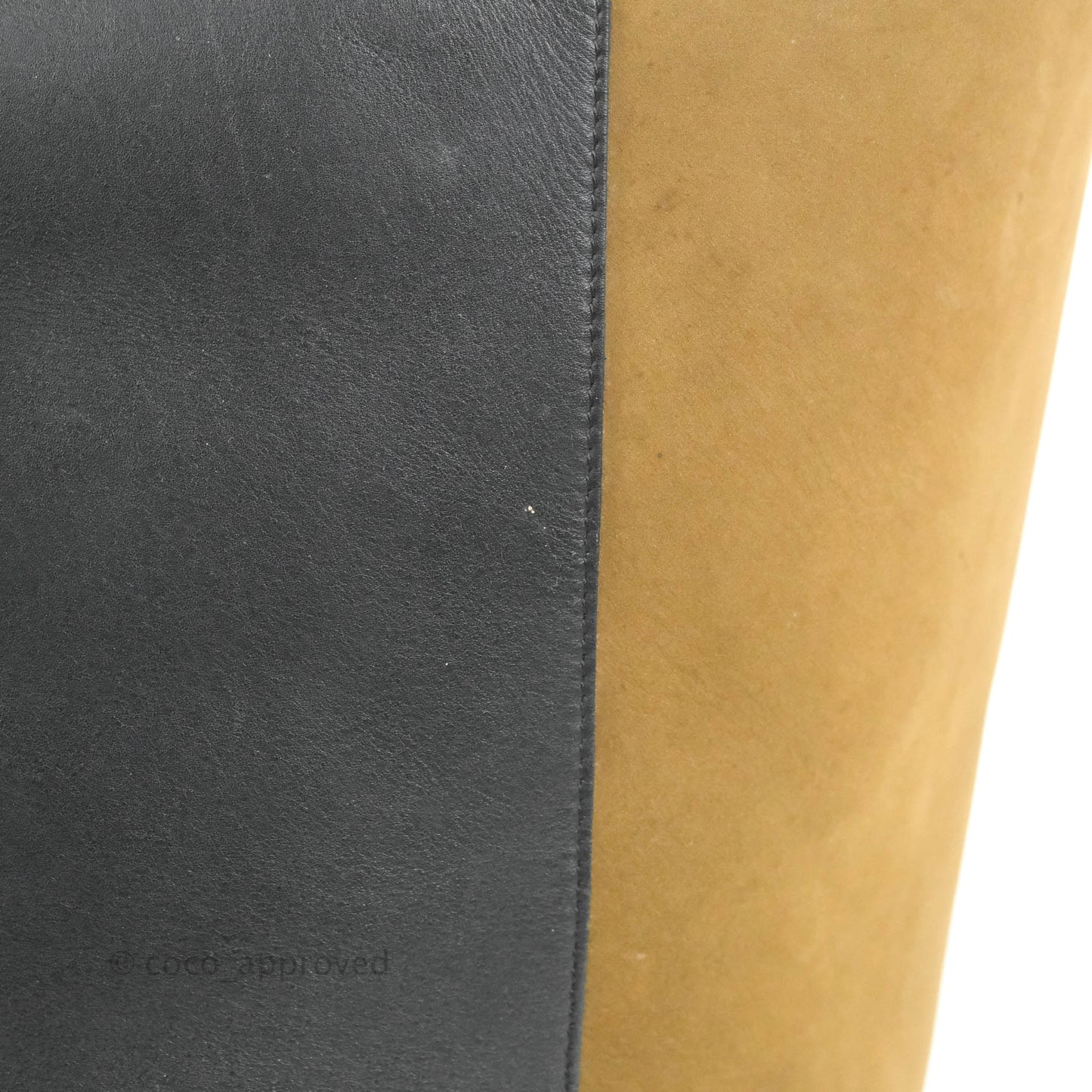 Celine Large Cabas Phantom Brown Suede Black Calfskin
