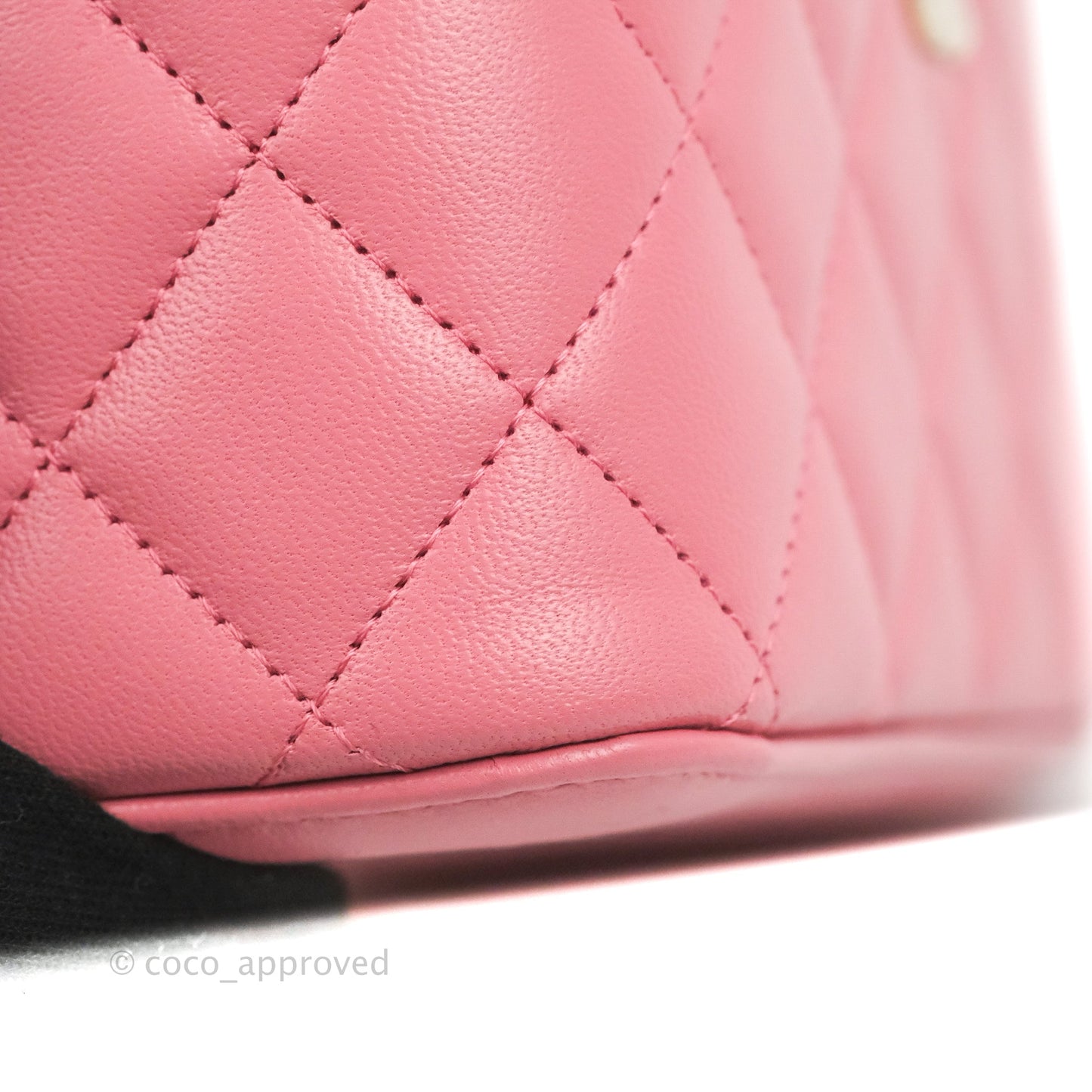 Chanel Vanity Rectangular Top Handle Pink Lambskin Gold Hardware