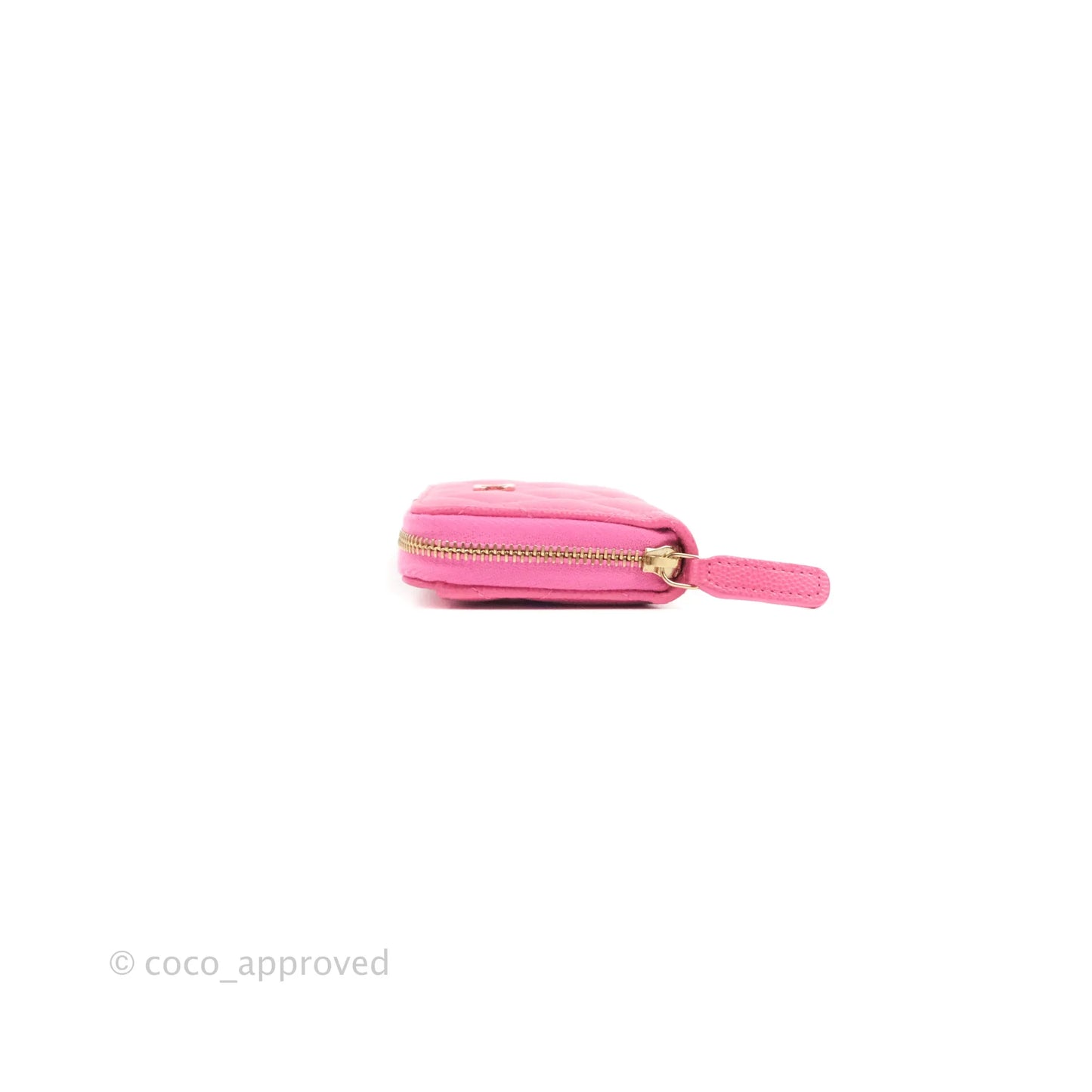 Chanel Classic Zipped Coin Purse Pink Caviar Gold Hardware