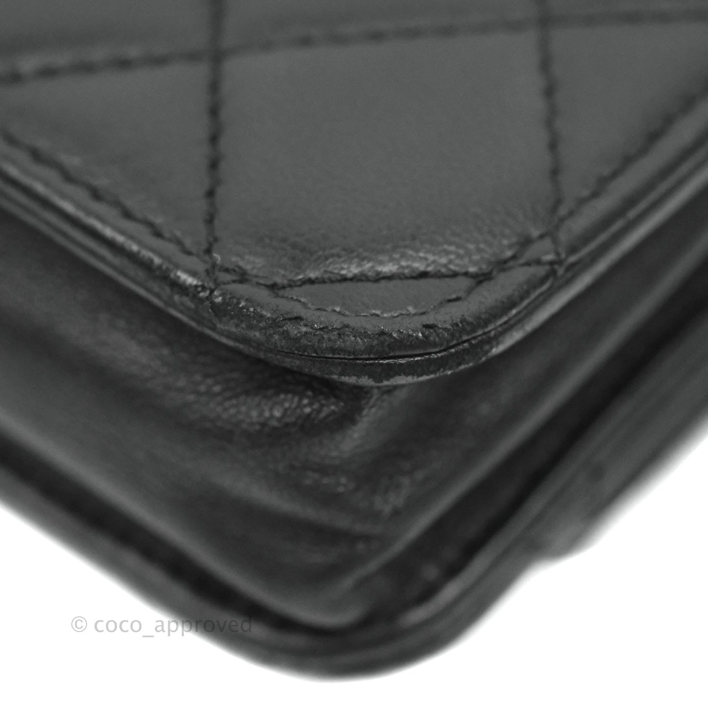 Chanel Classic Wallet On Chain Black Lambskin Silver Hardware