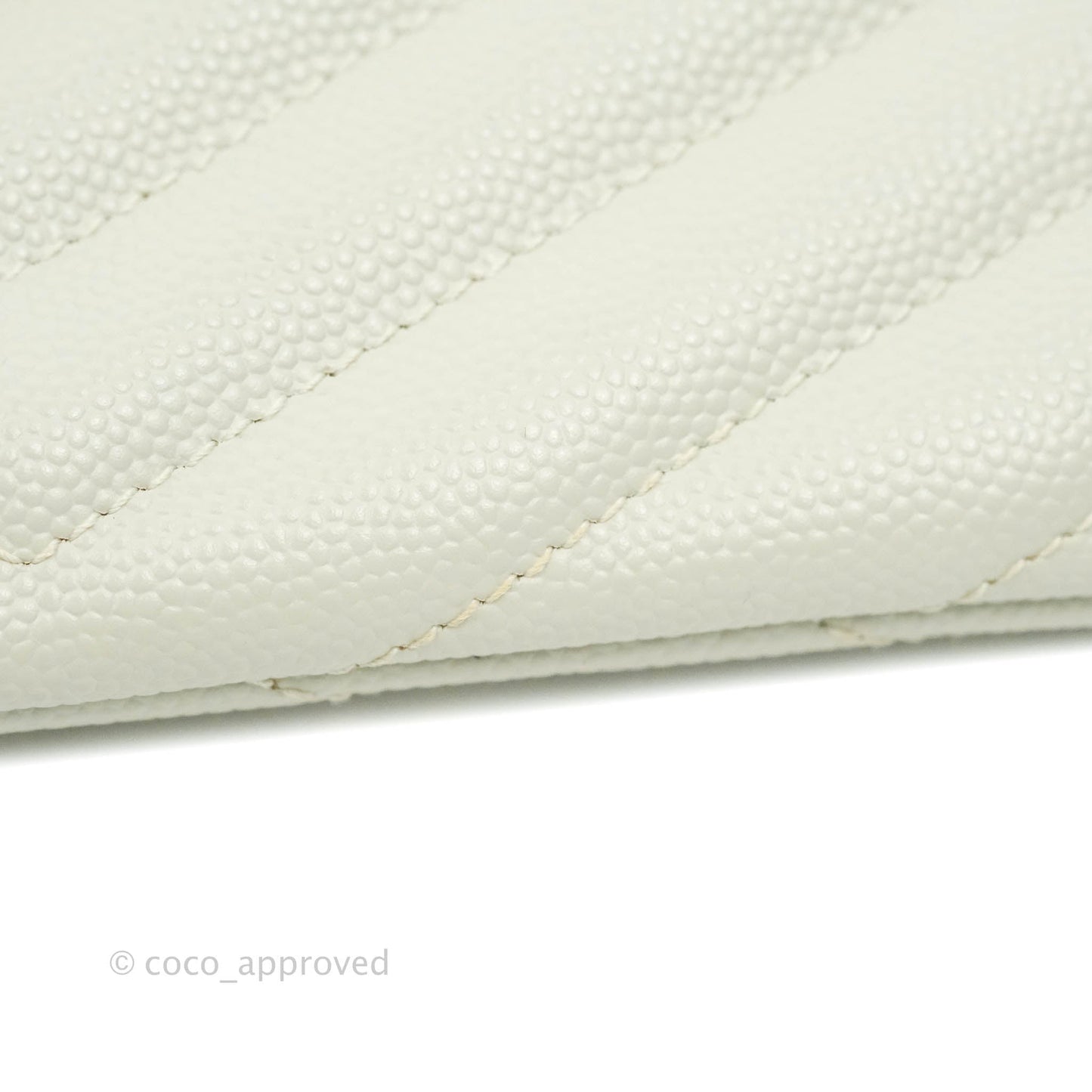 Saint Laurent Envelope Zip Pouch Ivory Caviar Gold Hardware