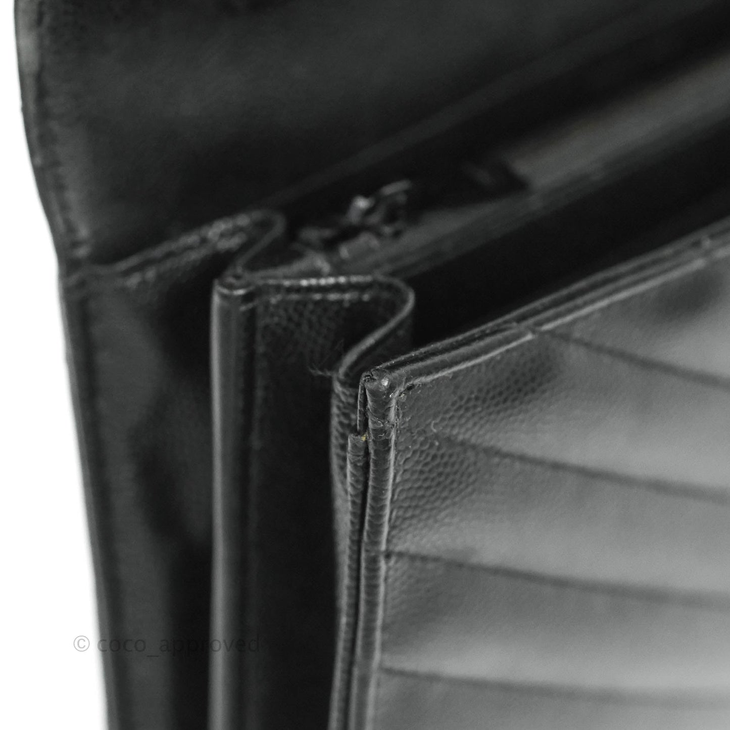 Saint Laurent Wallet on Chain Large Black Grained Leather So Black