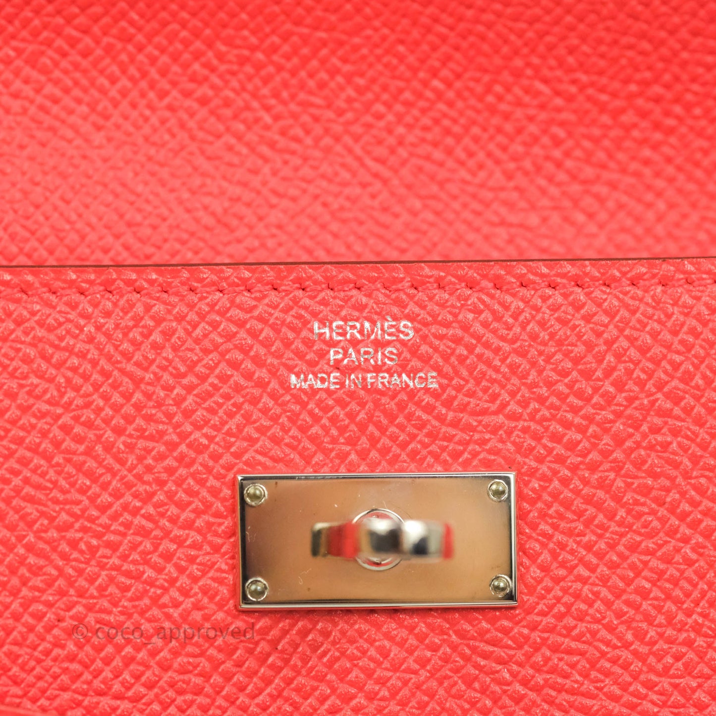 Hermès Kelly Wallet Red Epsom Palladium Hardware