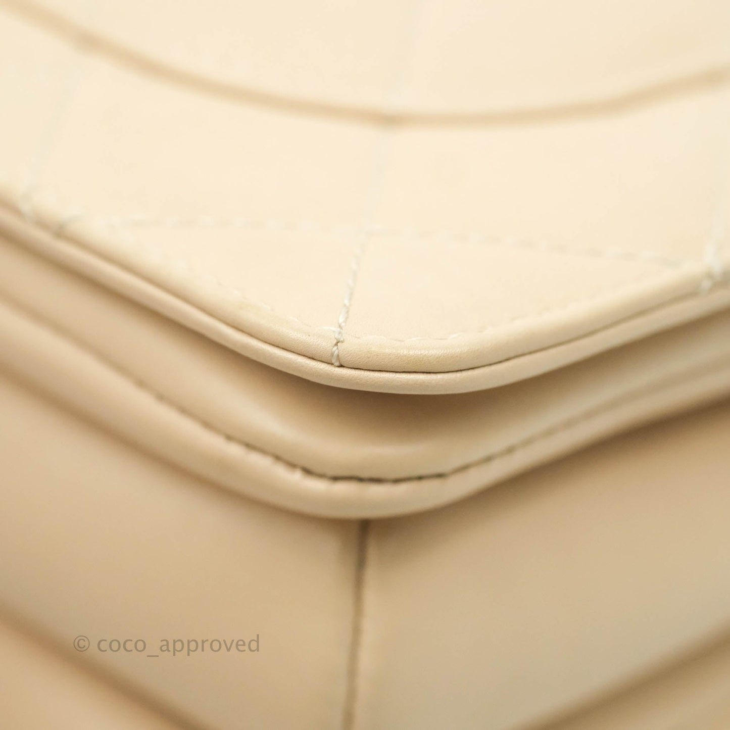 Chanel Small Gold Top Handle Bag Light Beige Lambskin Aged Gold Hardware