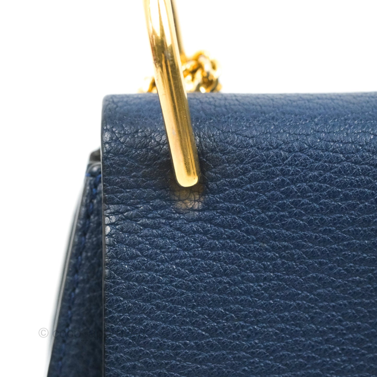 Chloe Mini Drew Crossbody Bag Navy Grained Leather