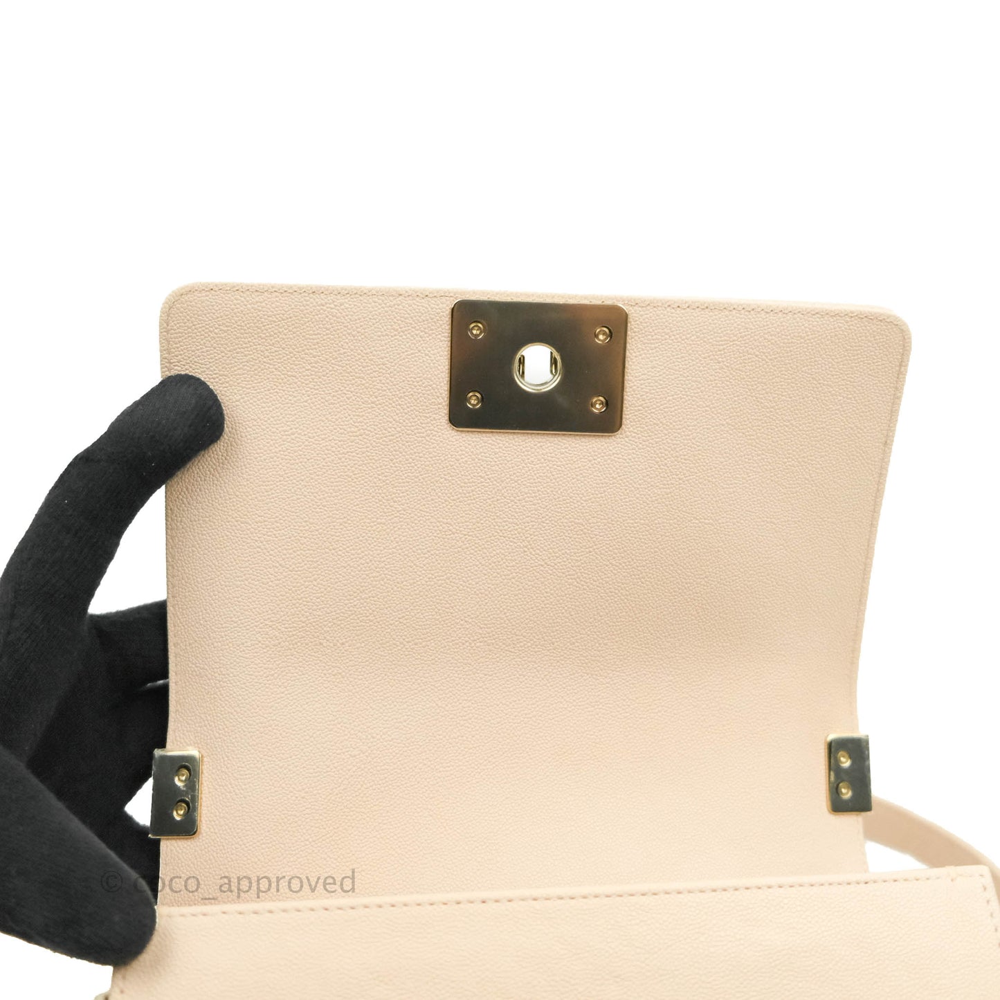 Chanel Small Boy Chevron Light Pink Caviar Gold Hardware
