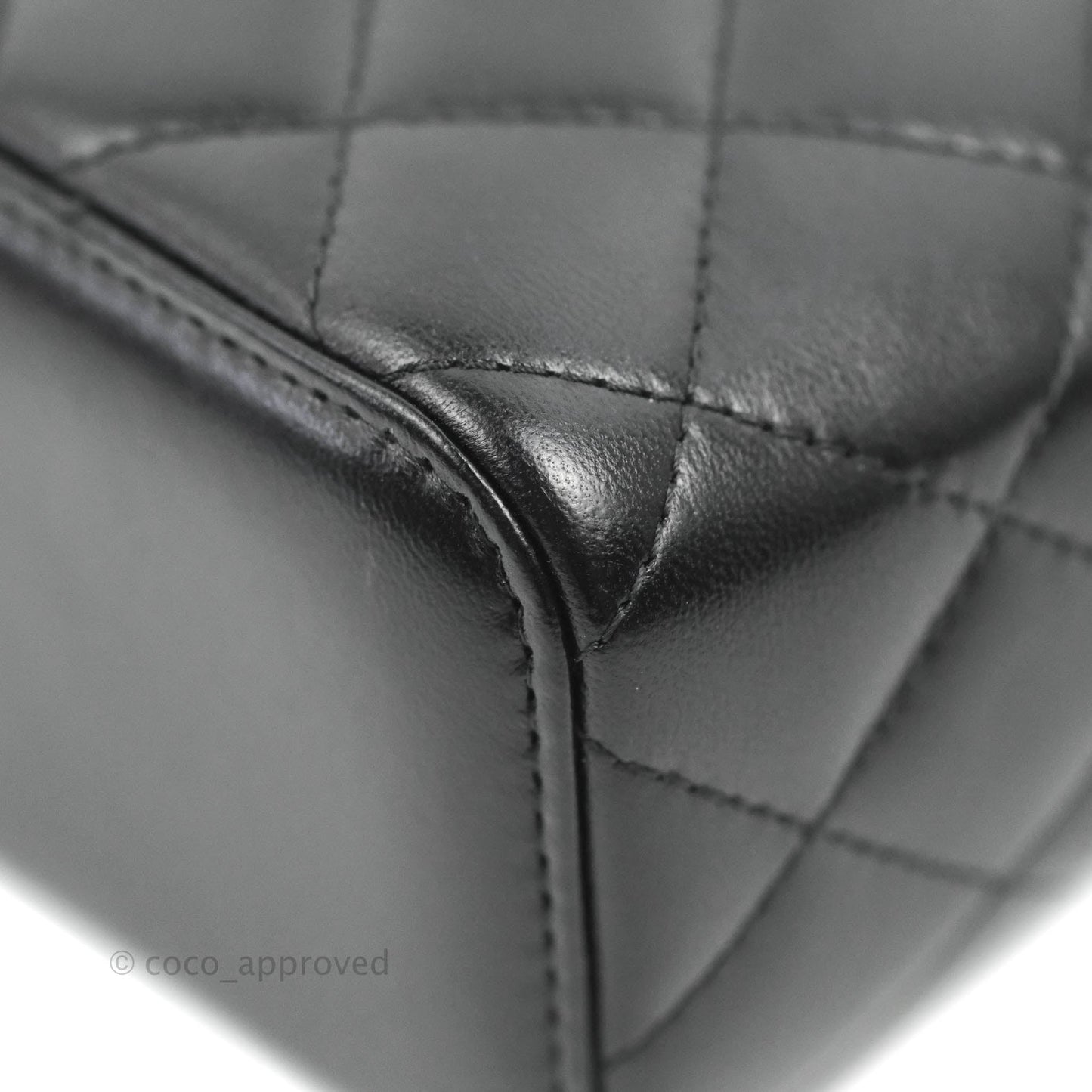 Chanel Mini Top Handle Vanity With Chain Black Lambskin Gold Hardware