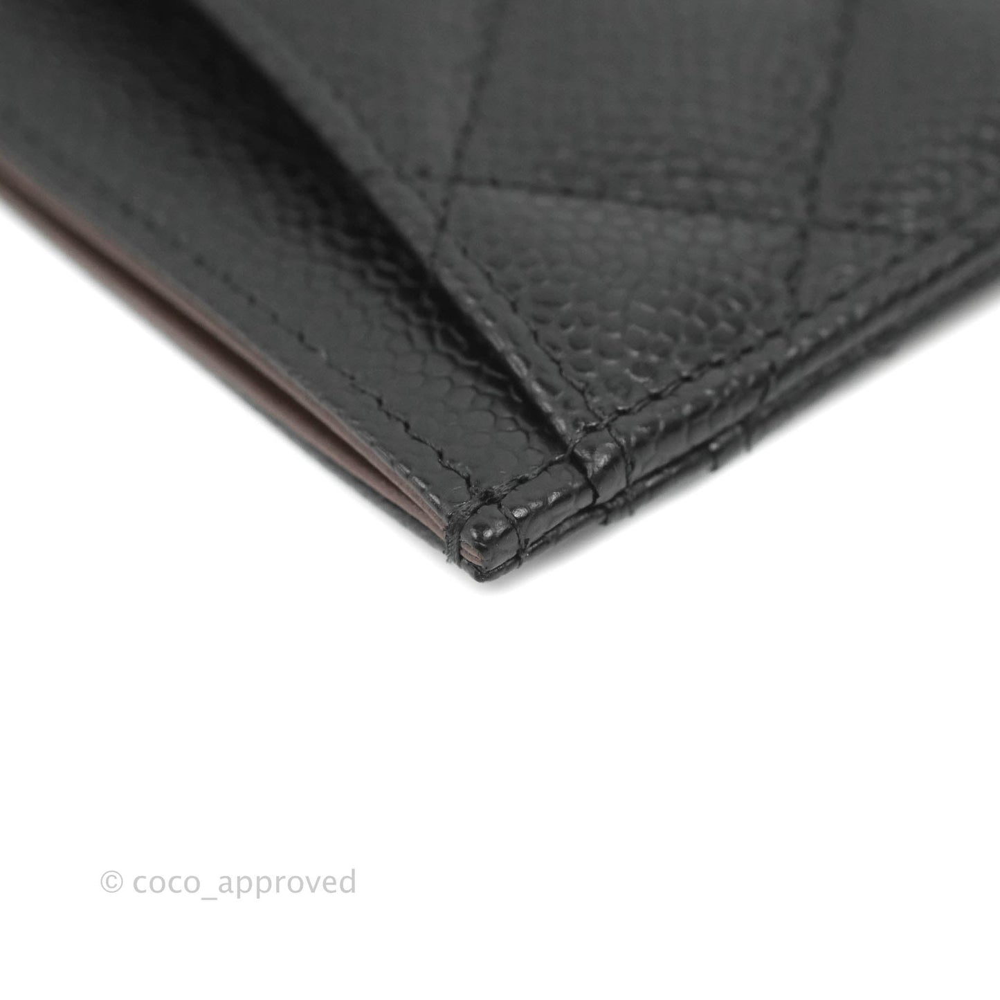 Chanel Classic Flat Card Holder Black Caviar Gold Hardware