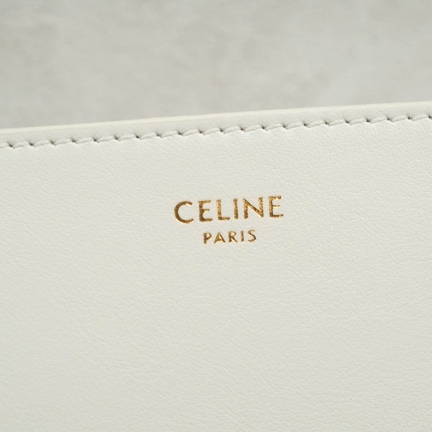 Celine Folco Cuir Triomphe White Smooth Calfskin