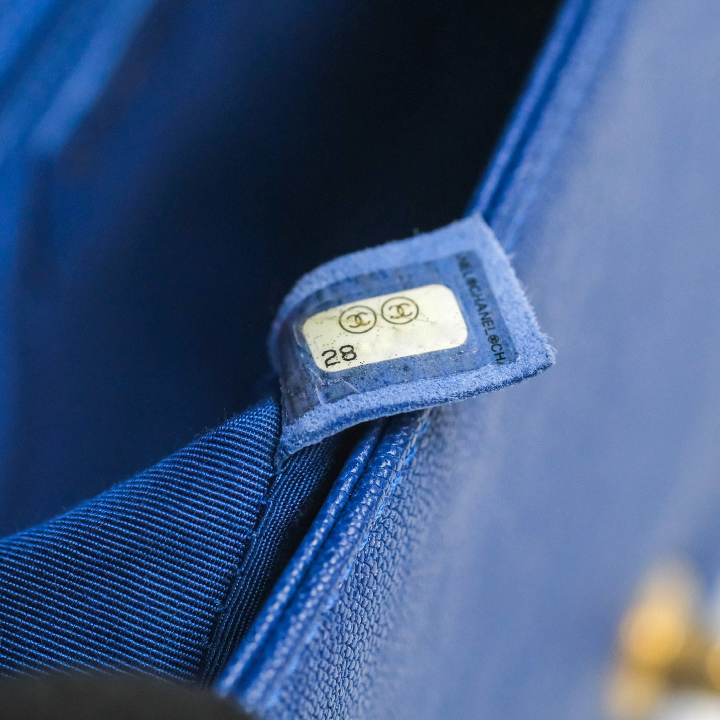 Chanel Quilted Medium Boy Blue Caviar Aged Gold Hardware