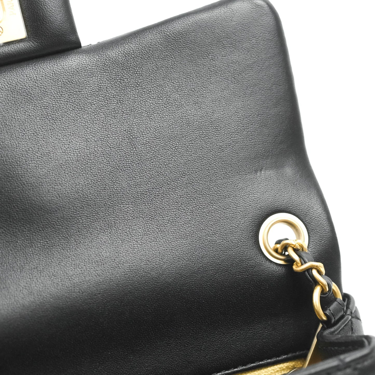 Chanel Mini Rectangular Pearl Crush Quilted Black Lambskin Aged Gold Hardware