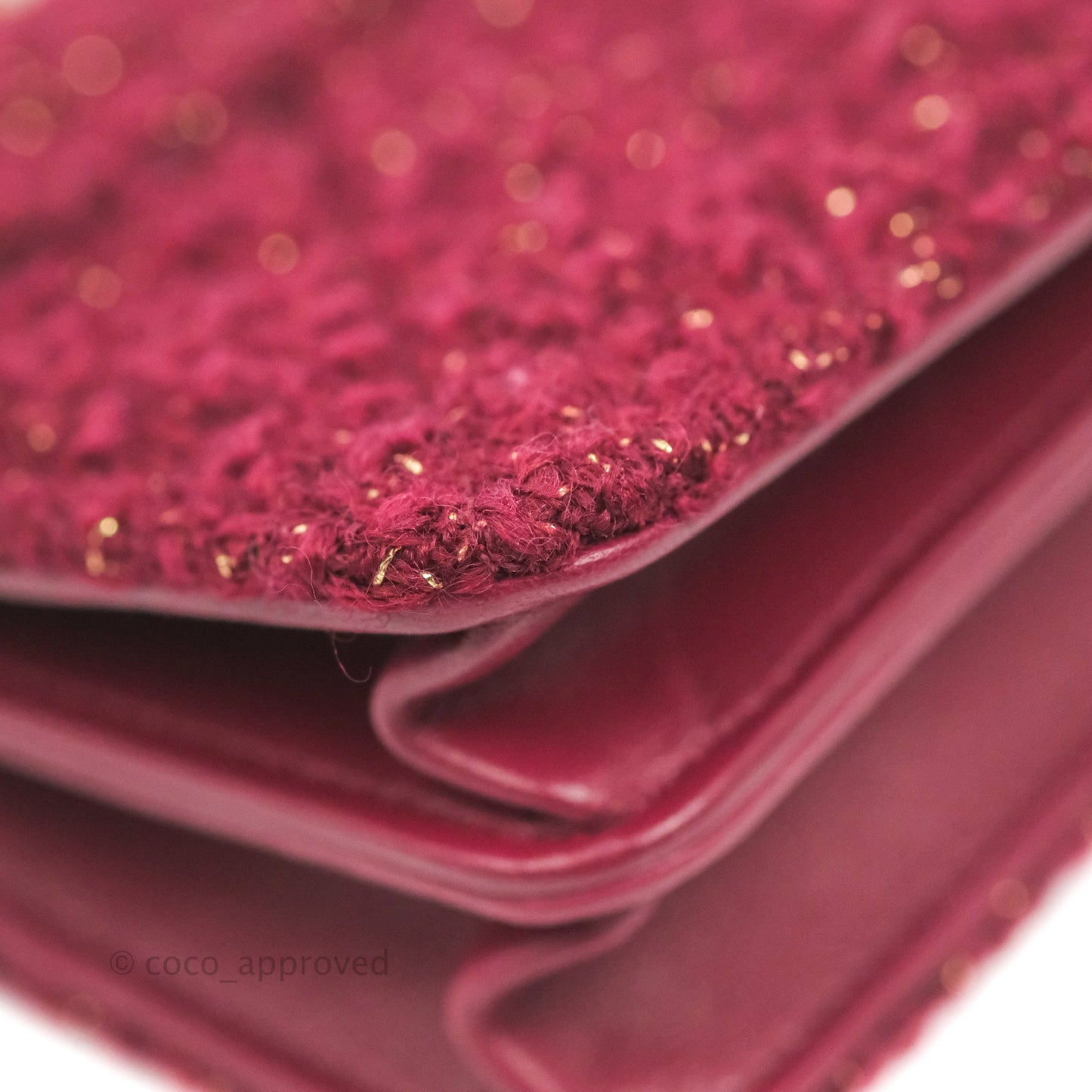 Chanel Clutch With Chain Red Tweed