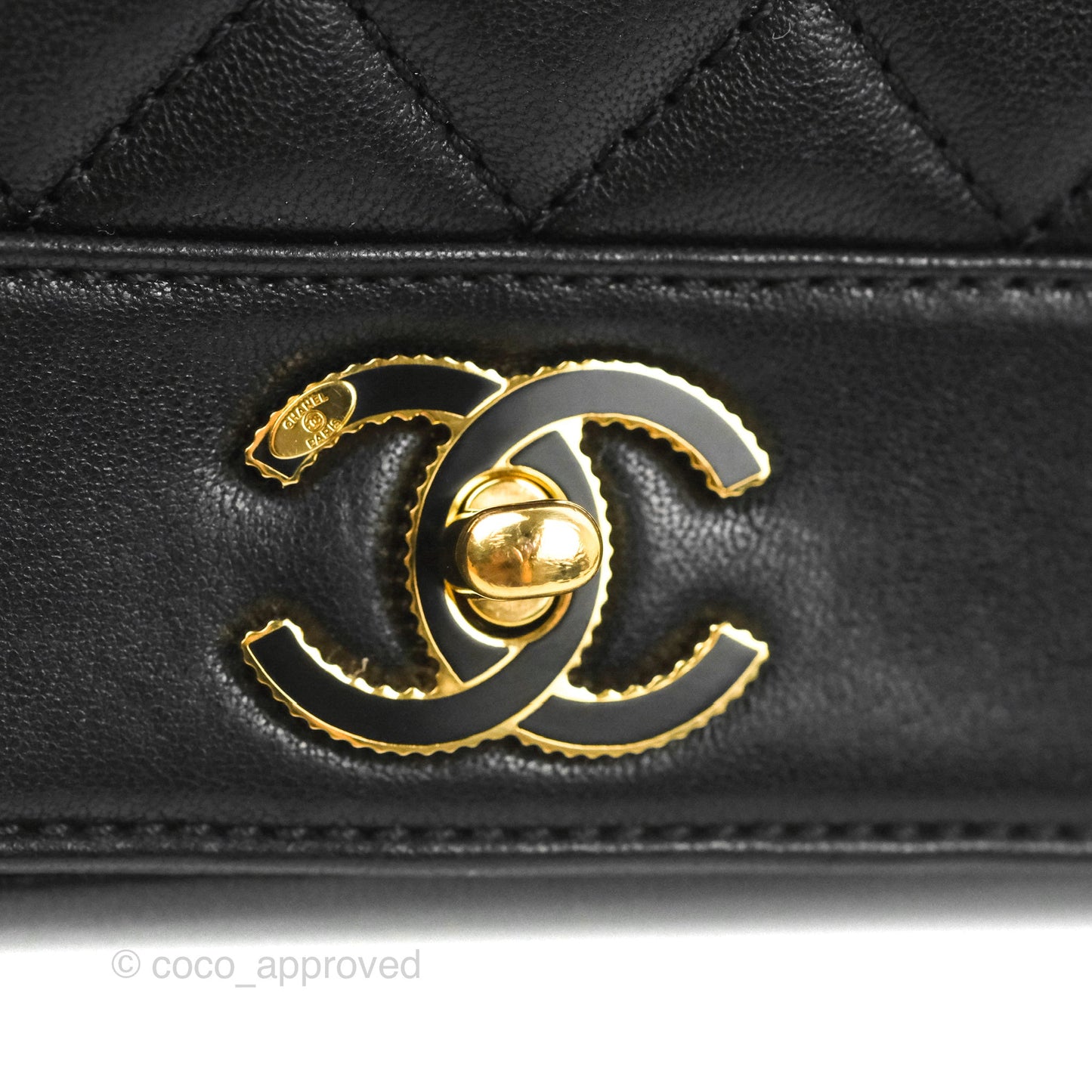 Chanel Small Vintage Mademoiselle Flap Black Sheepskin Gold Hardware