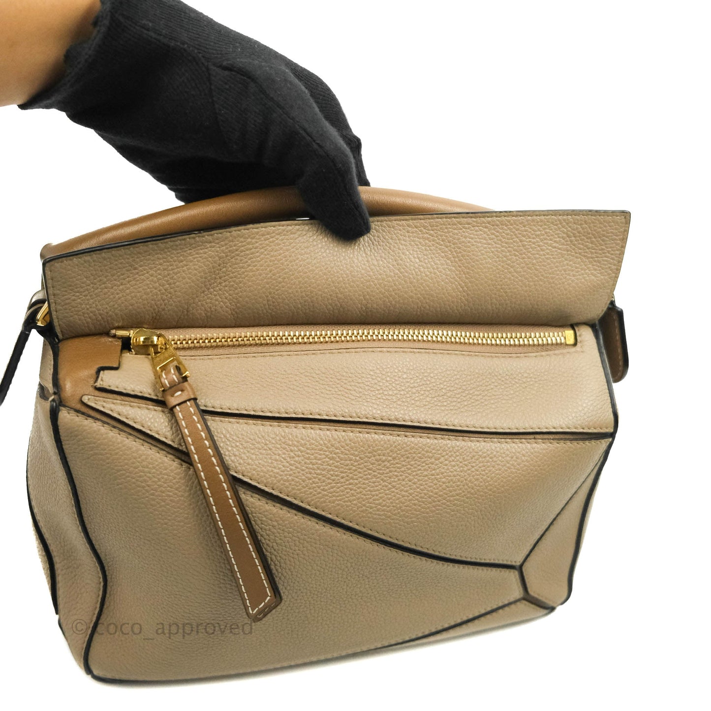 Loewe Small Puzzle Bag Sand Mink Grained Calfskin
