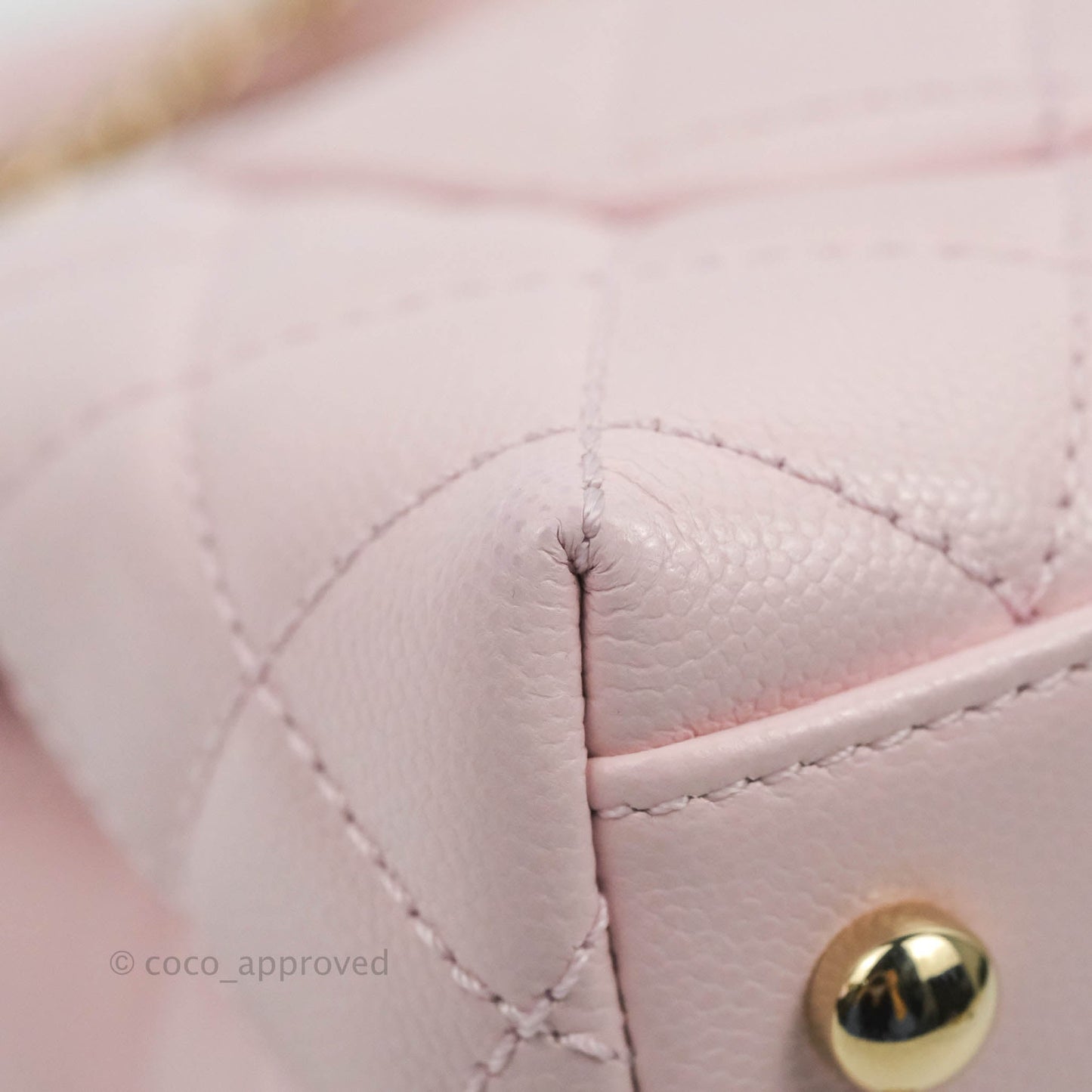 Chanel Mini Coco Handle Quilted Light Pink Caviar Gold Hardware