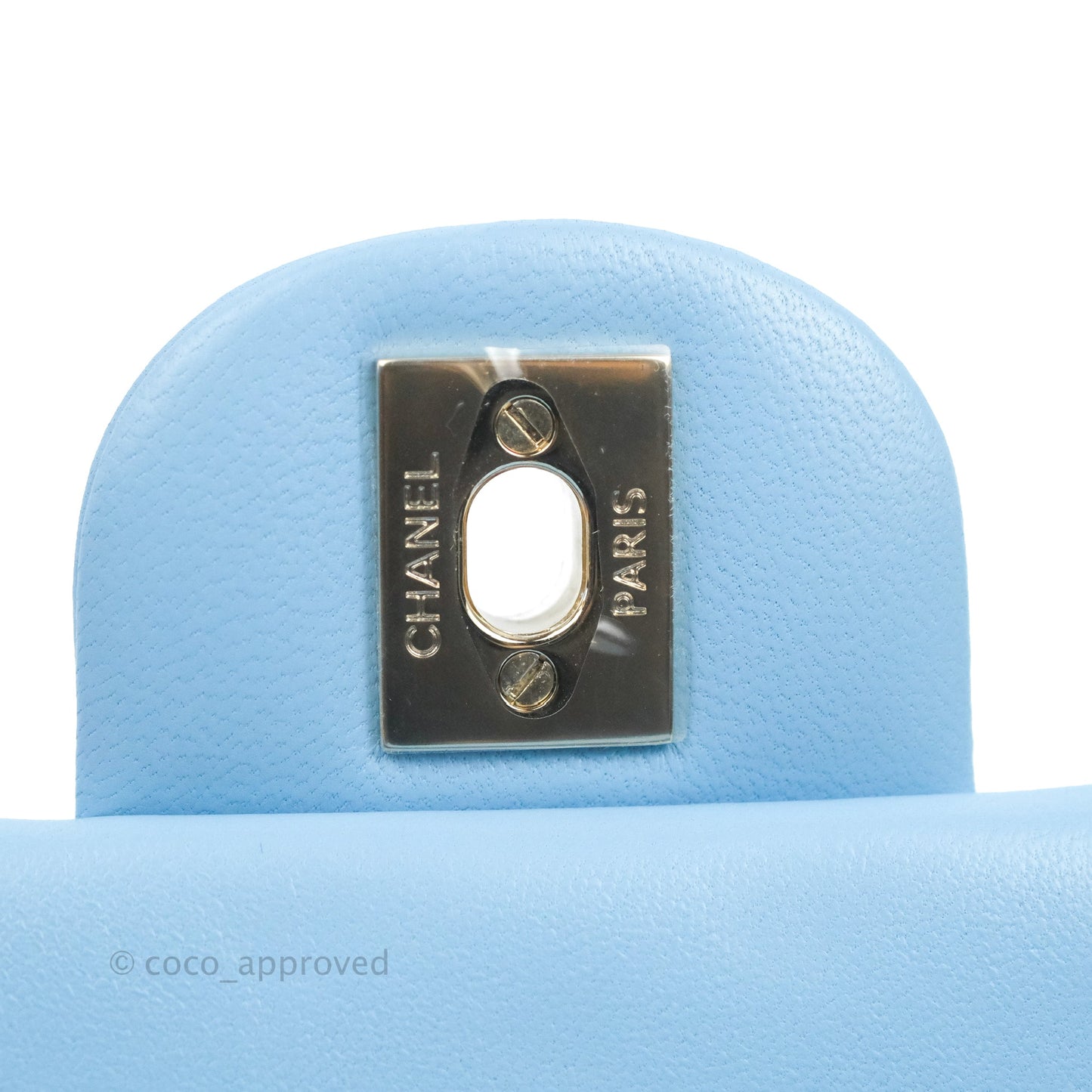 Chanel Quilted Mini Rectangular Flap Blue Lambskin Gold Hardware