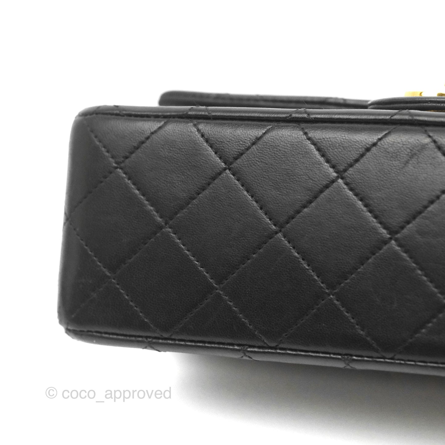 Chanel Classic Vintage Double Flap M/L Black Lambskin Gold Hardware
