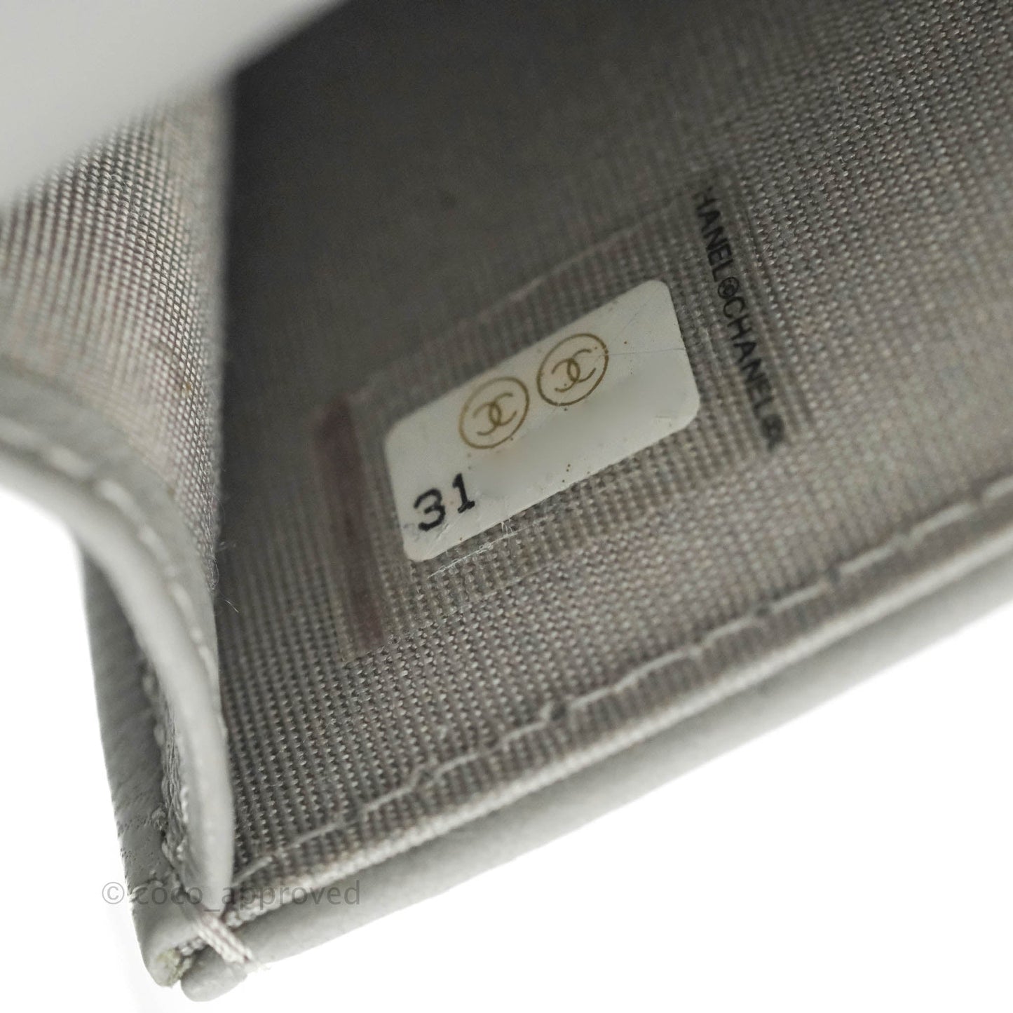 Chanel 19 Phone Holder Grey Mixed Hardware