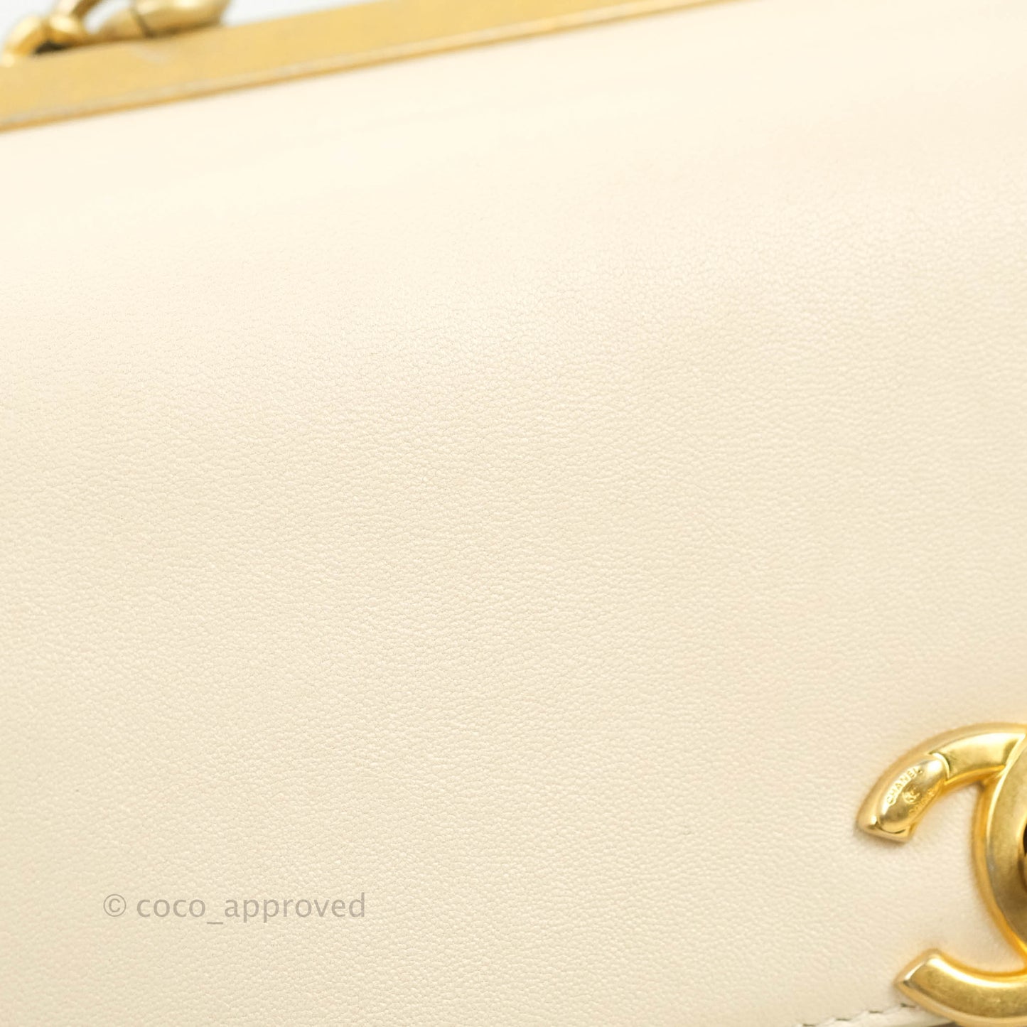 Chanel Small Flat Quilted Coco Luxe Flap Bag Light Beige Aged Gold Hardware