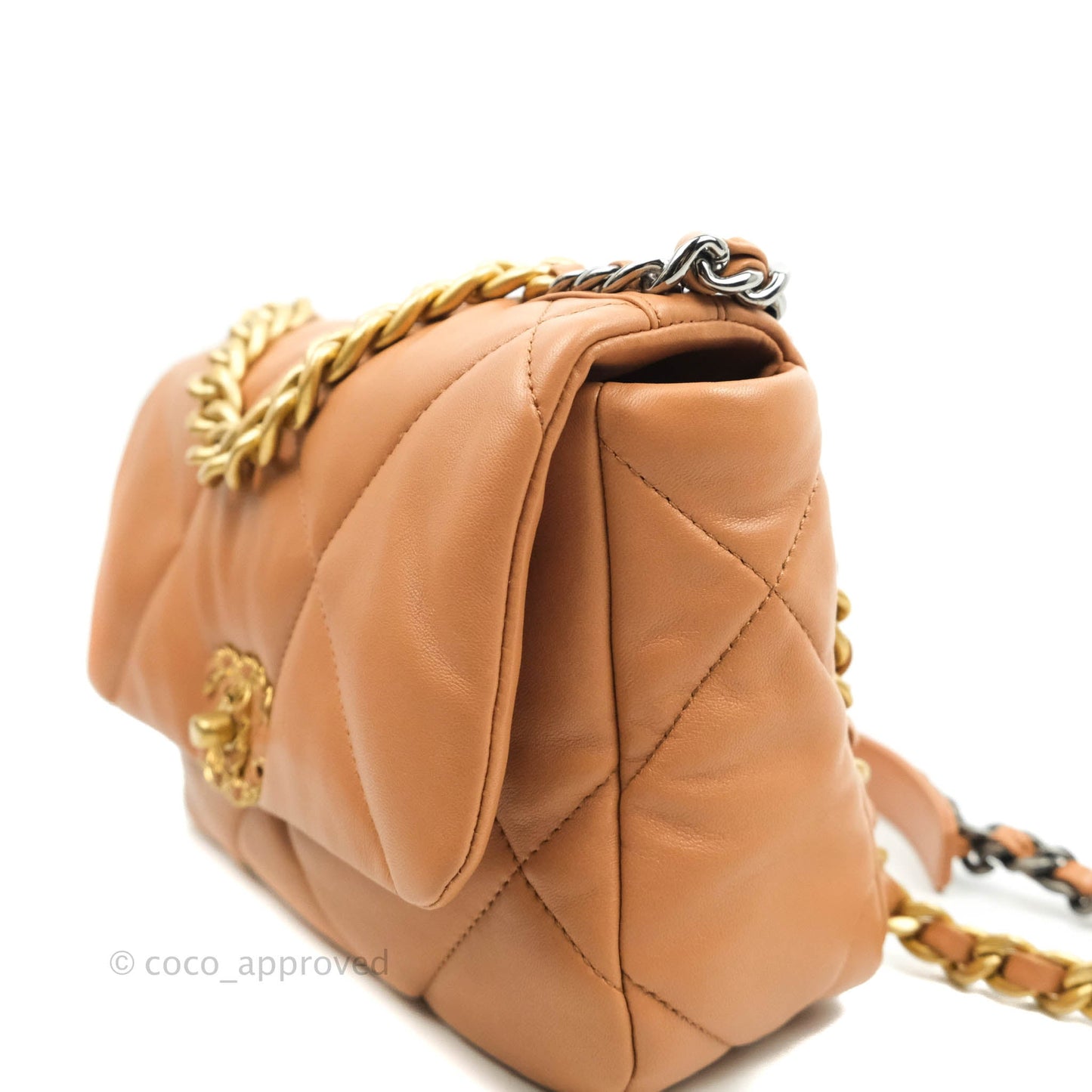Chanel 19 Small Caramel Dark Beige Lambskin Mixed Hardware 21K