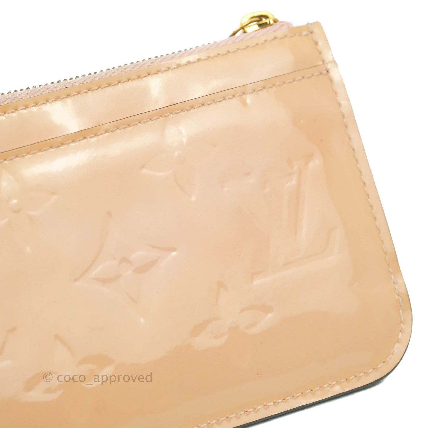 Louis Vuitton Pink Patent Key Pouch Gold Hardware