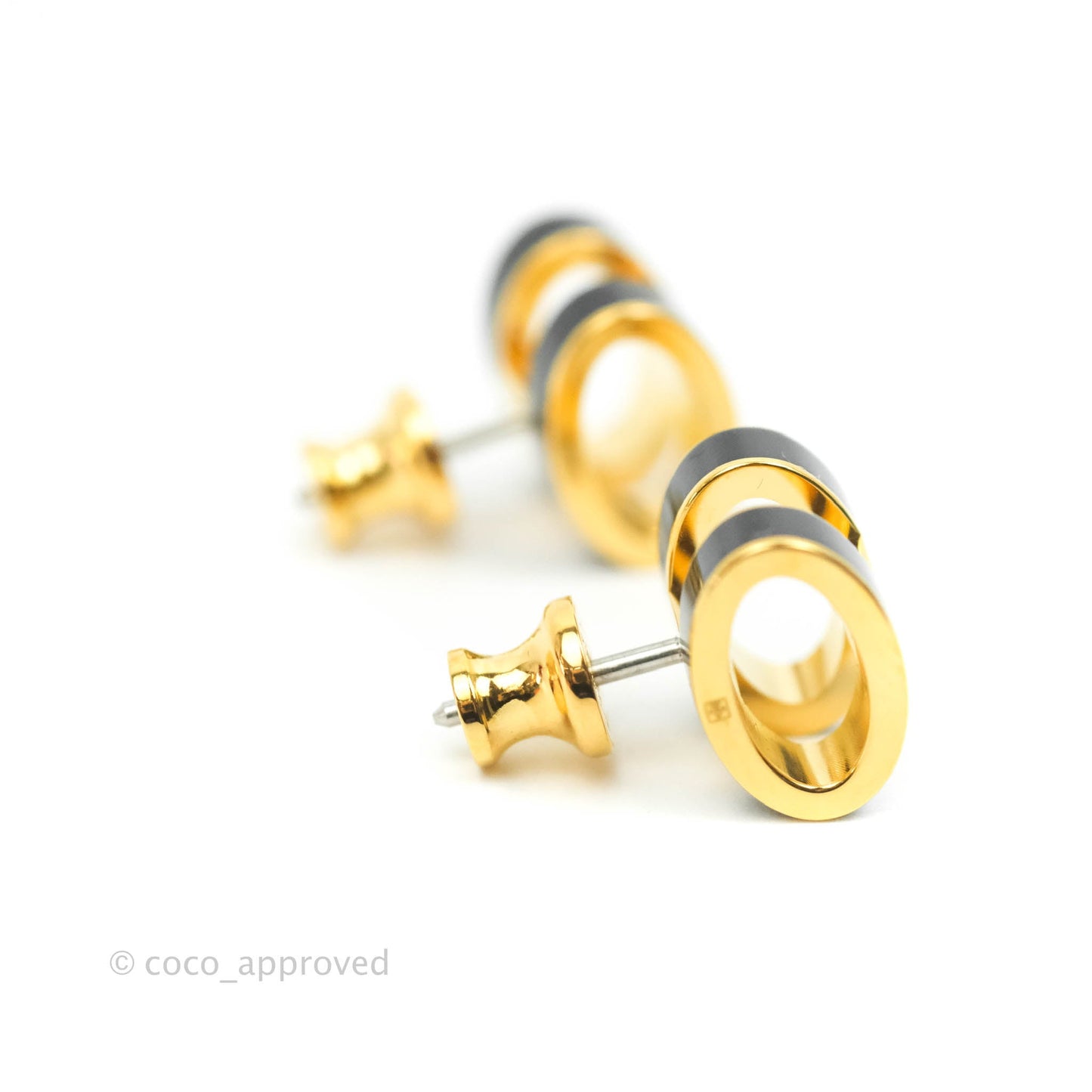 Hermès Pop H Earrings Black Gold Hardware