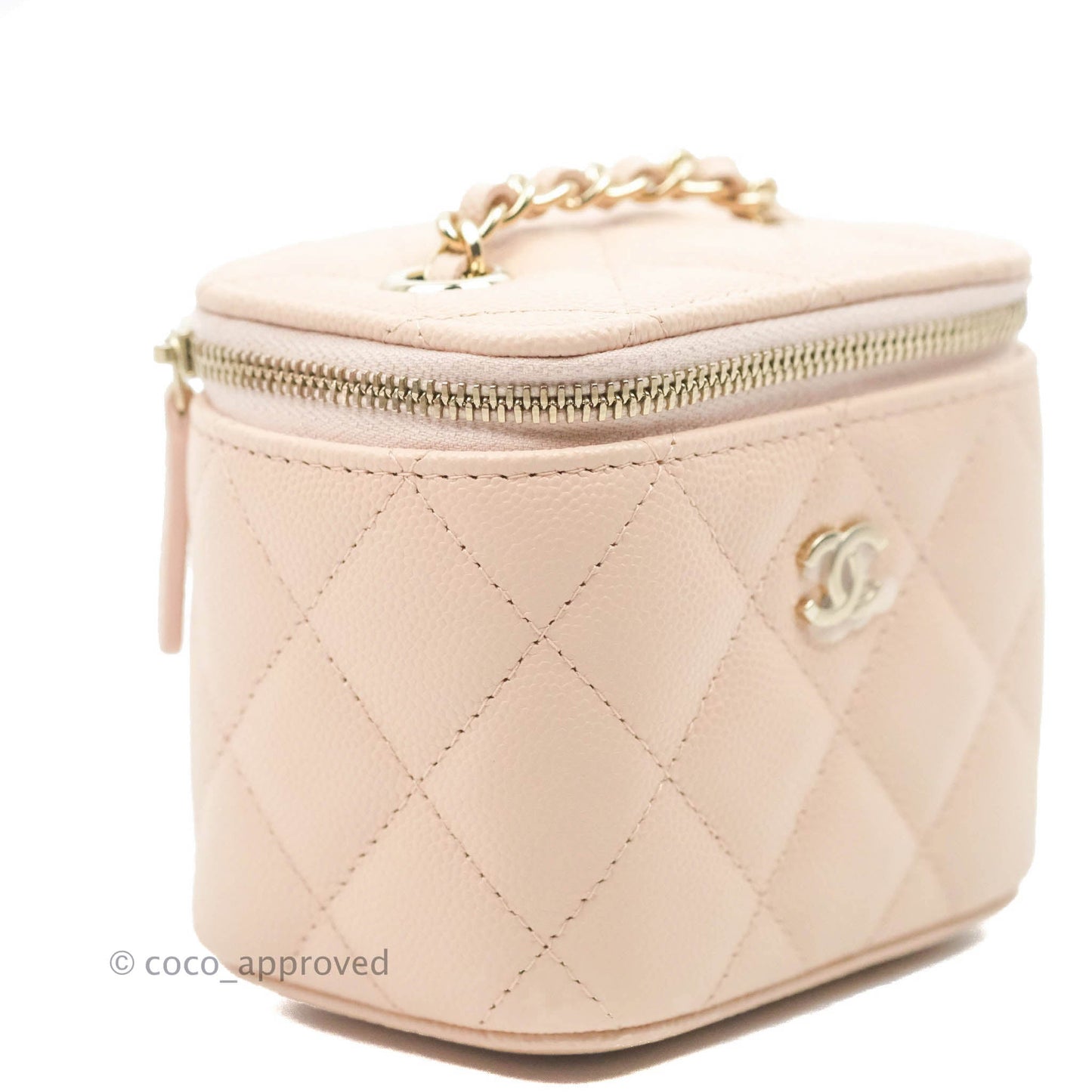 Chanel Classic Mini Vanity With Chain Light Pink Caviar Gold Hardware