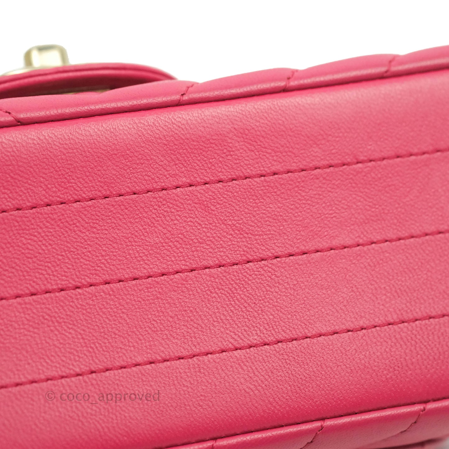 Chanel Chevron Mini Rectangular Flap Pink Lambskin Gold Hardware